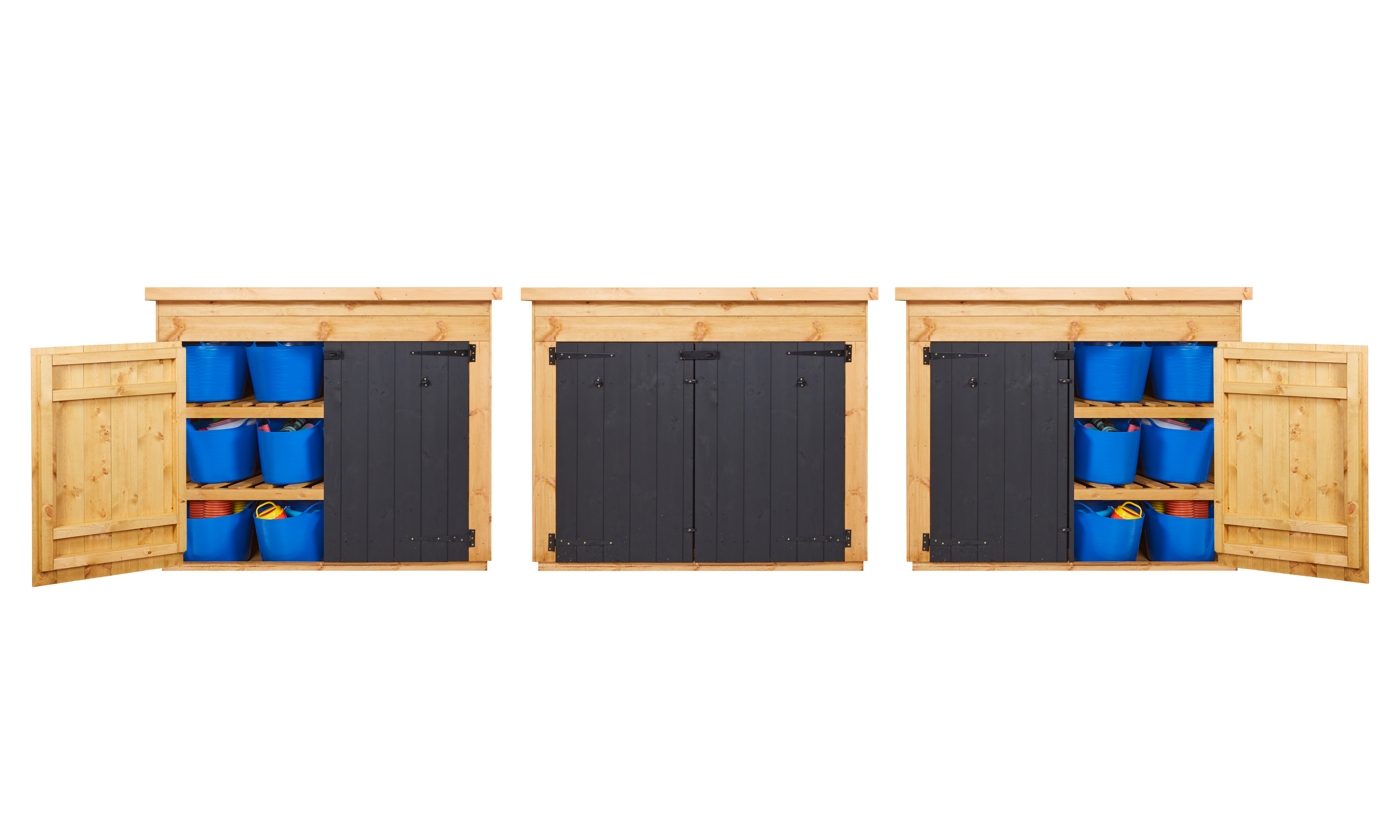 Big and Bountiful Outdoor 24 Tub Storage Shed Set