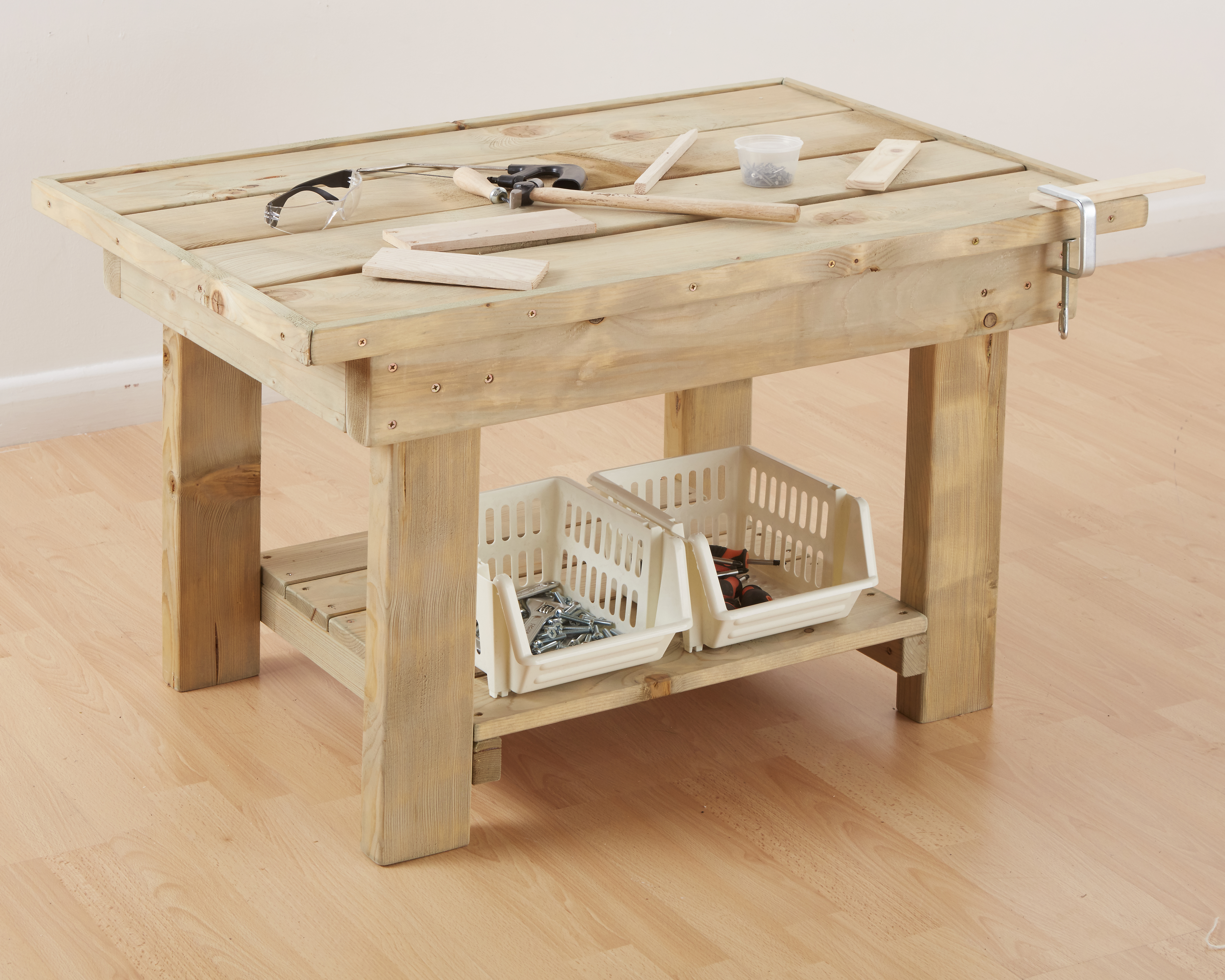 Chunky Children’s Woodwork Bench H58cm