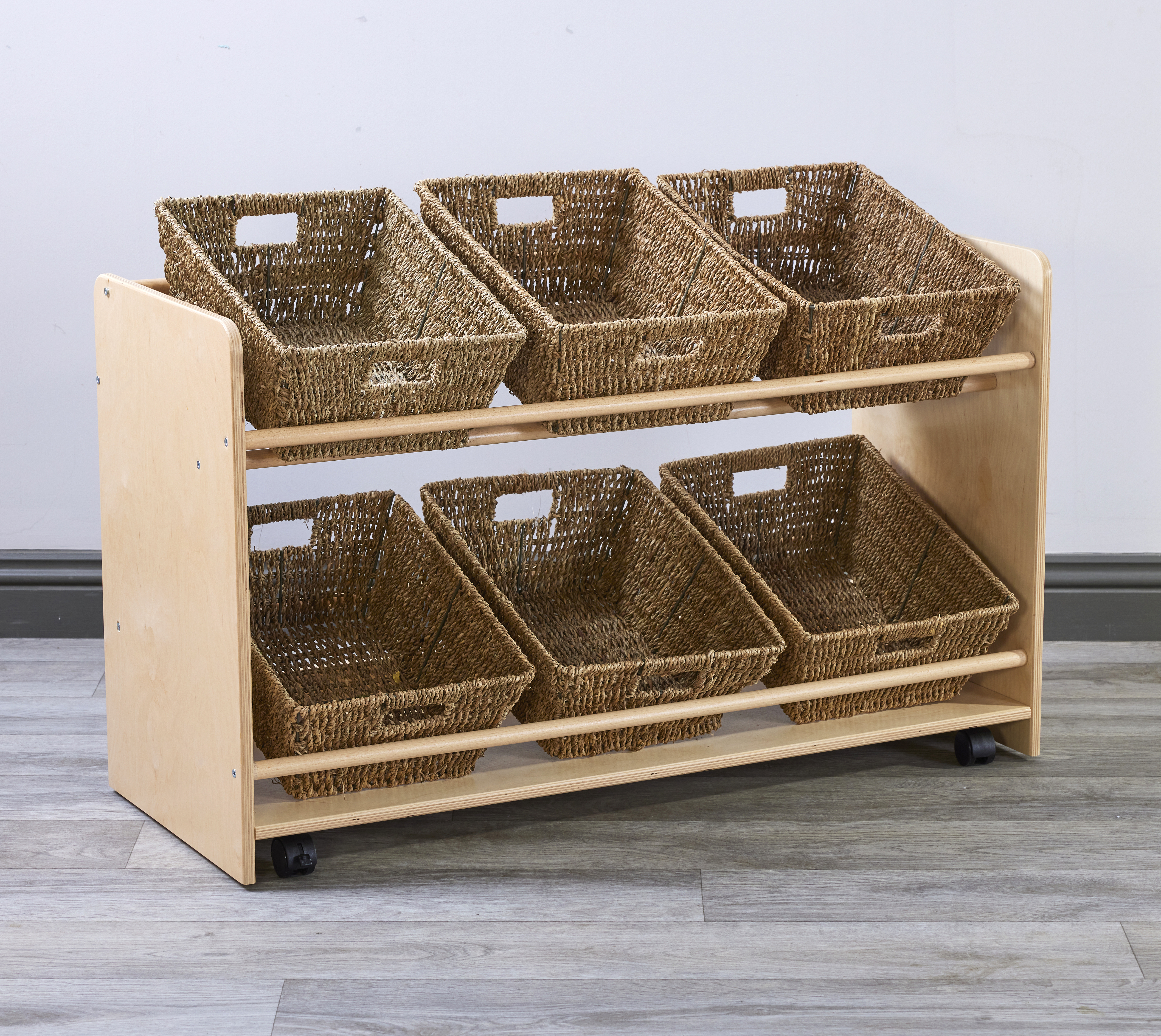 Rookie Open Mobile Basket Shelf with Large Volume Baskets