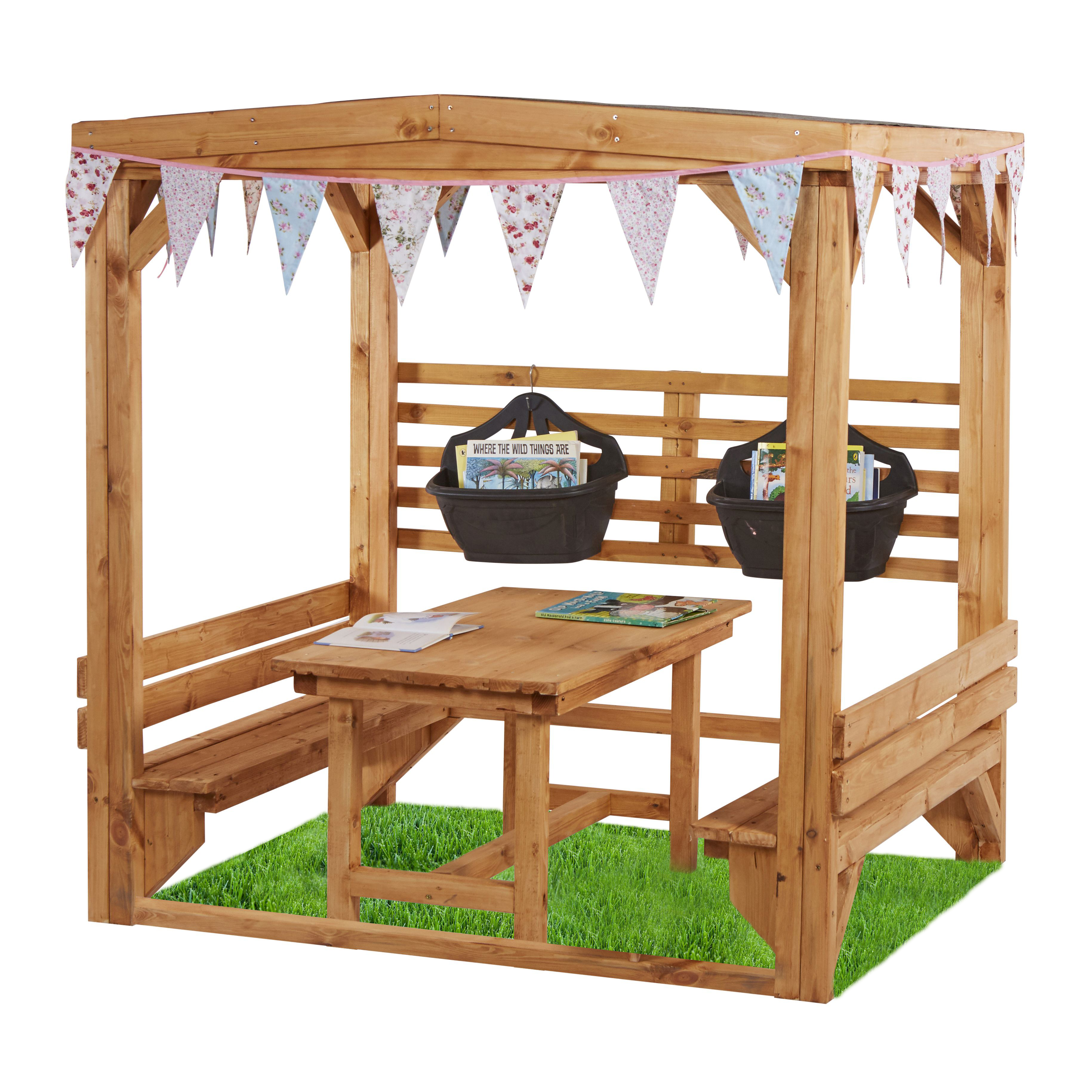 Open Outdoor Learning Shelter with Table and Benches - KS2