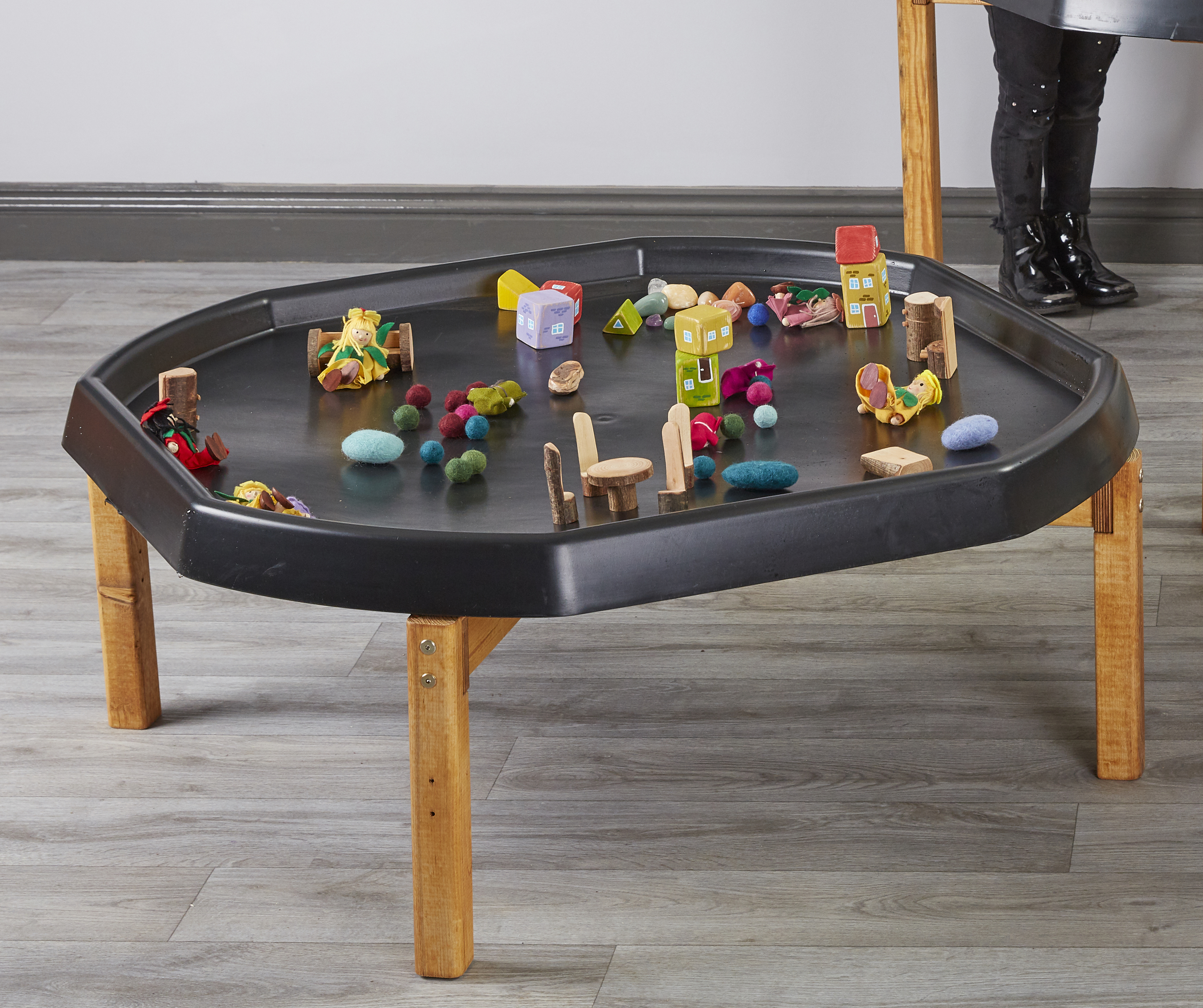 Indoor Wooden Tuff Spot Tray Stand H40cm