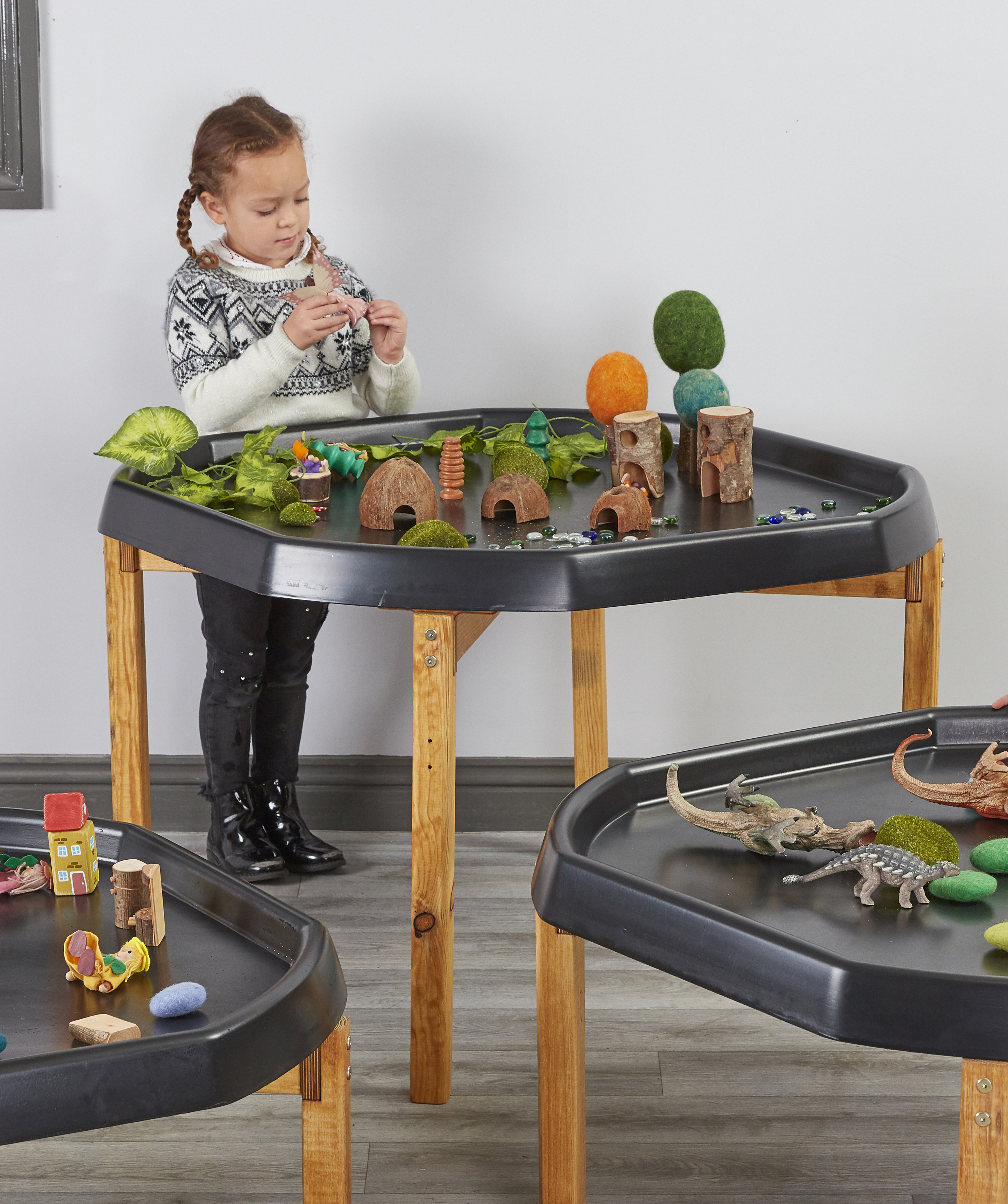 Indoor Wooden Tuff Spot Tray Stand H66cm