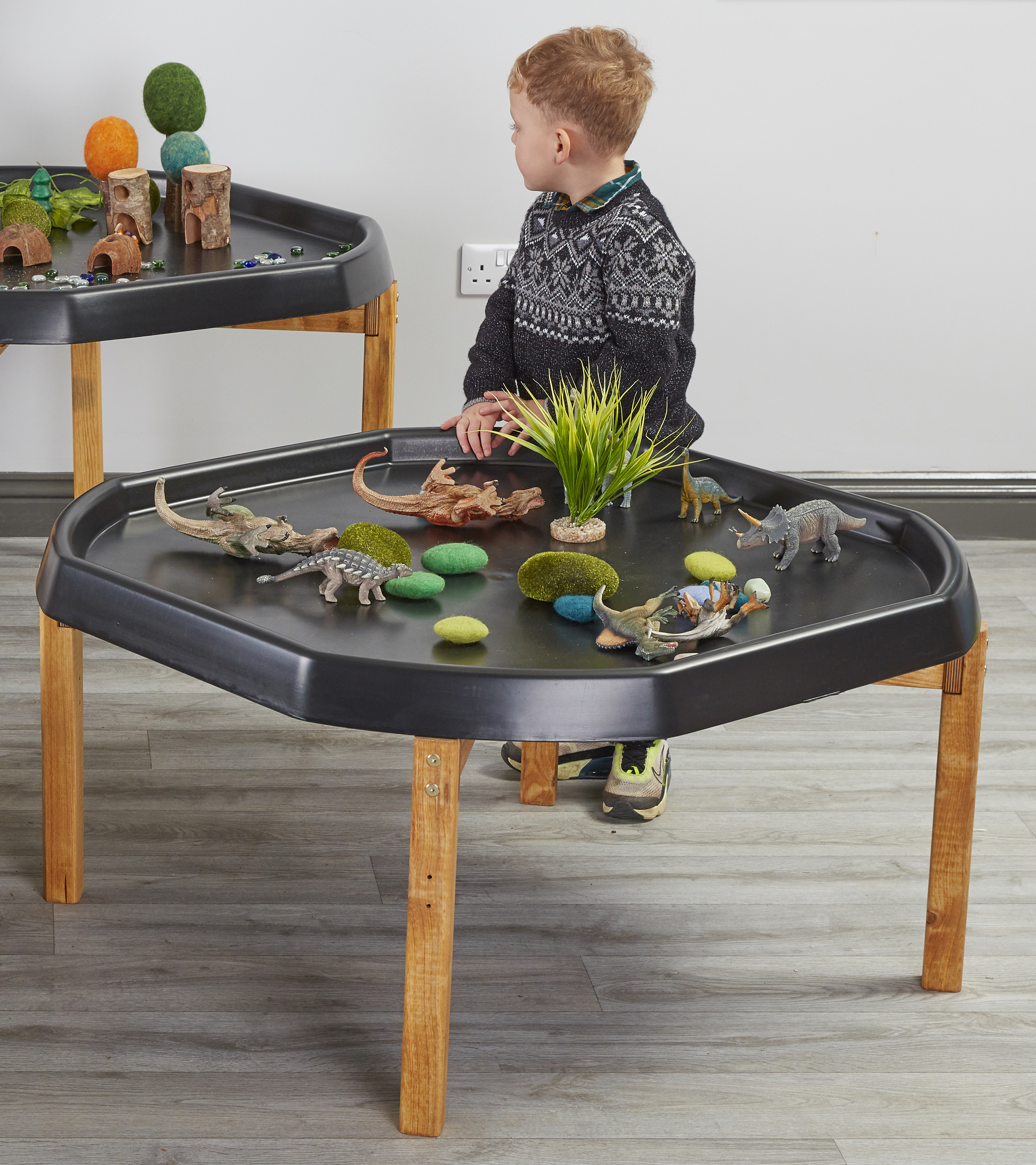 Indoor Wooden Tuff Spot Tray Stand H50cm