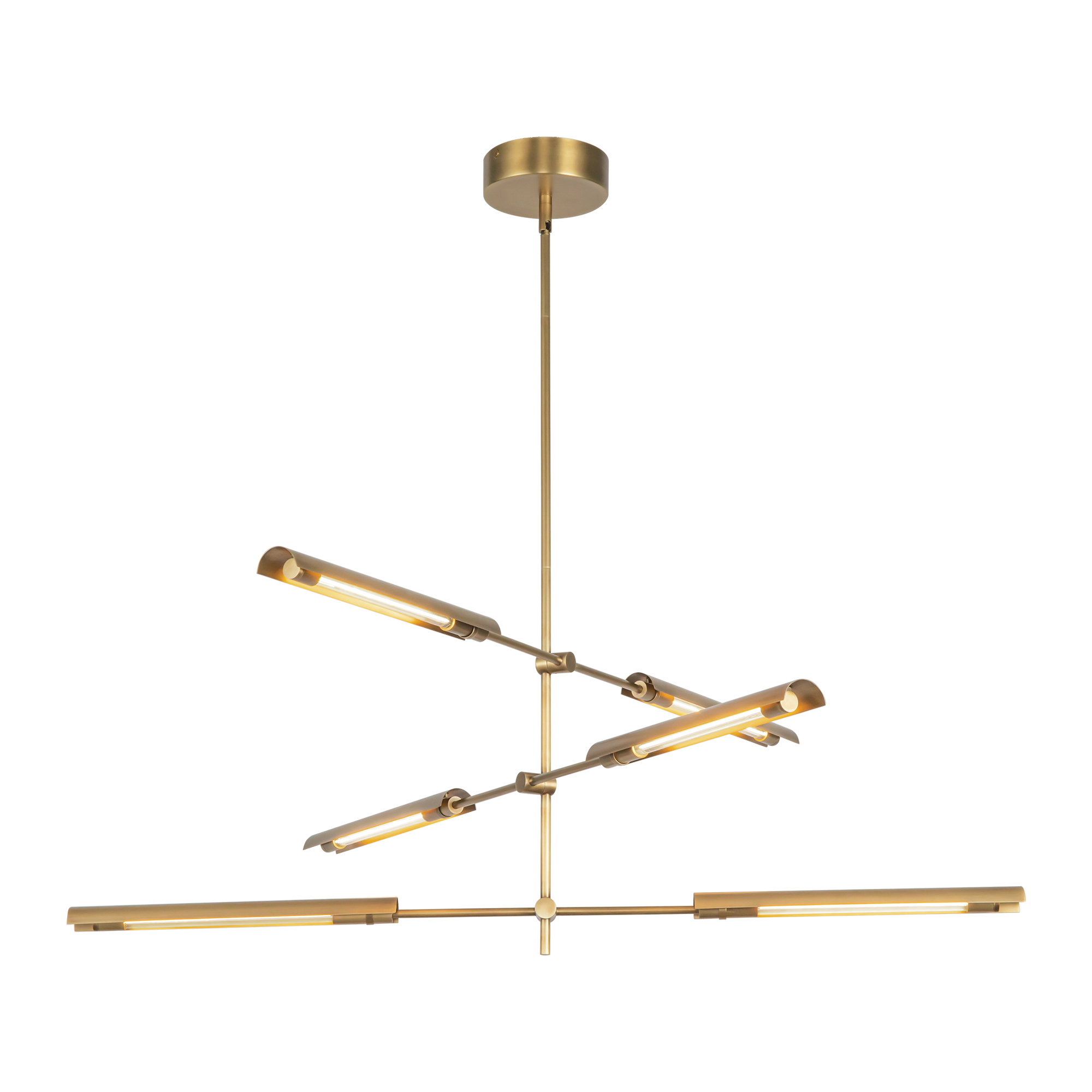 Astrid 42-in Metal Shade/Vintage Brass LED Multi Pendant