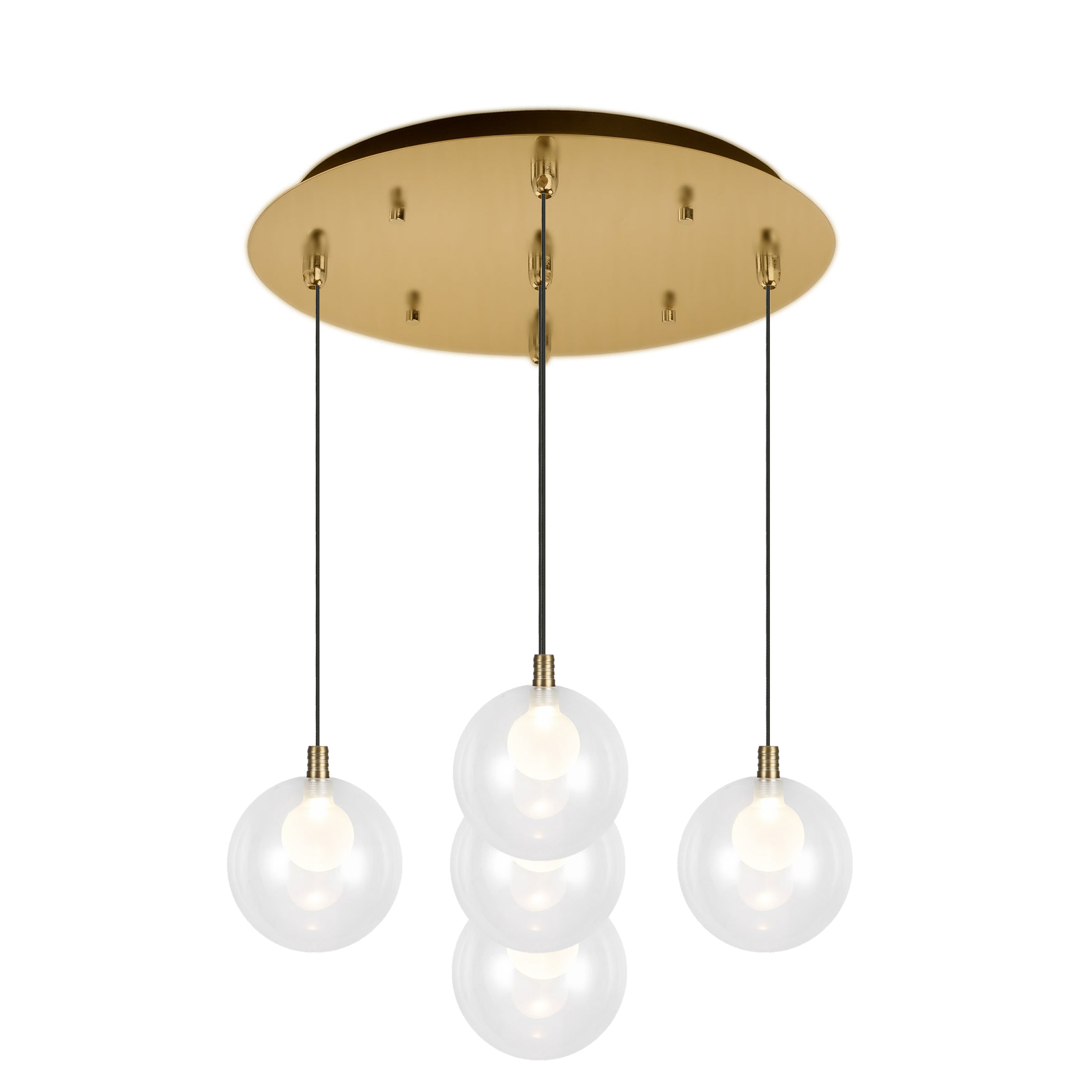 Bolla 16-in Brushed Gold 5-Light Multi Pendant