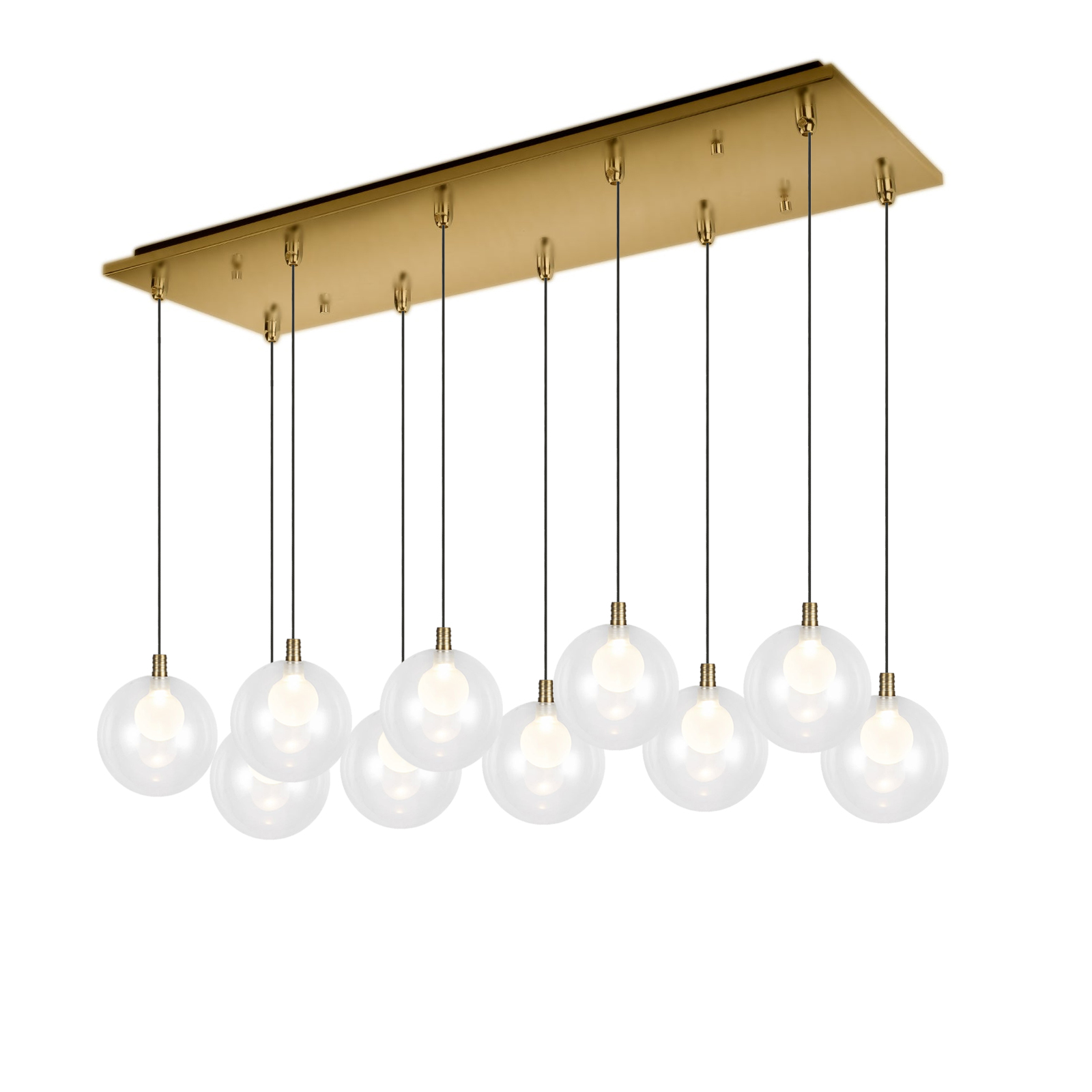 Bolla 29-in Brushed Gold 10-Light Multi Pendant