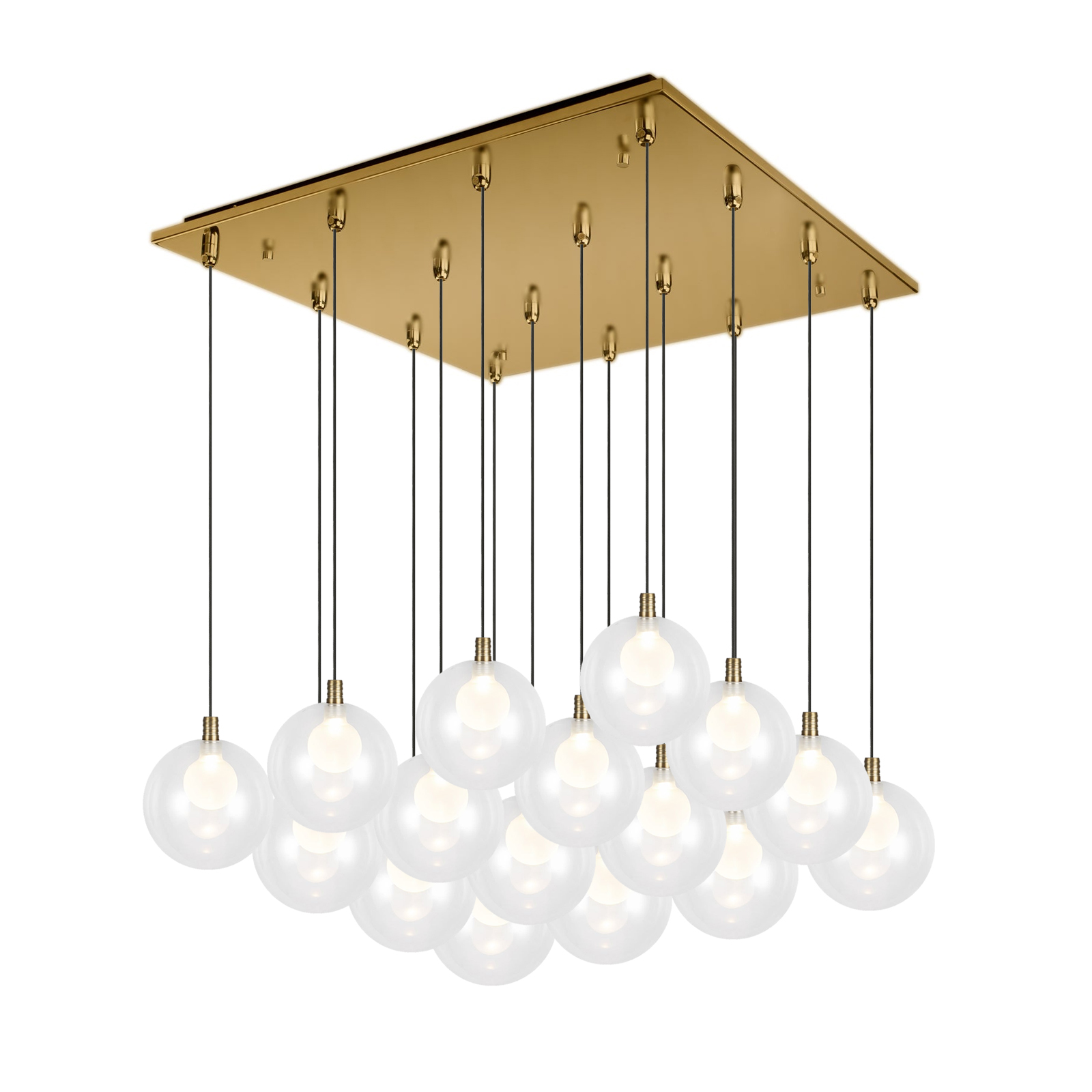 Bolla 21-in Brushed Gold 16-Light Multi Pendant