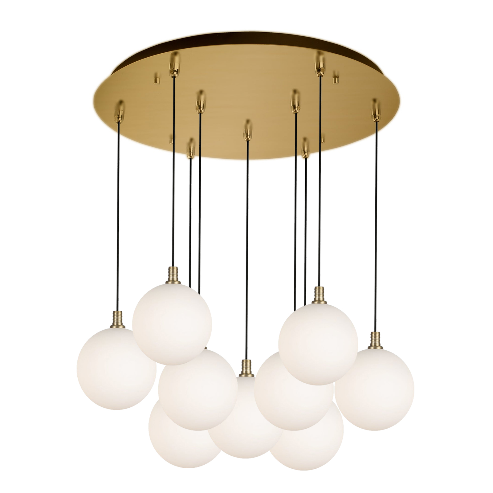 Bolla 20-in Brushed Gold/Opal Glass 9-Light Multi Pendant
