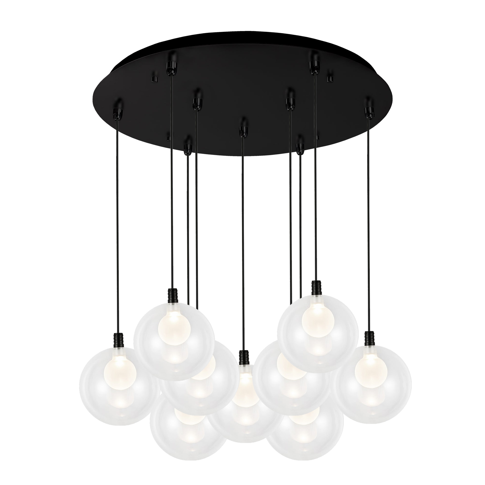 Bolla 20-in Black 9-Light Multi Pendant