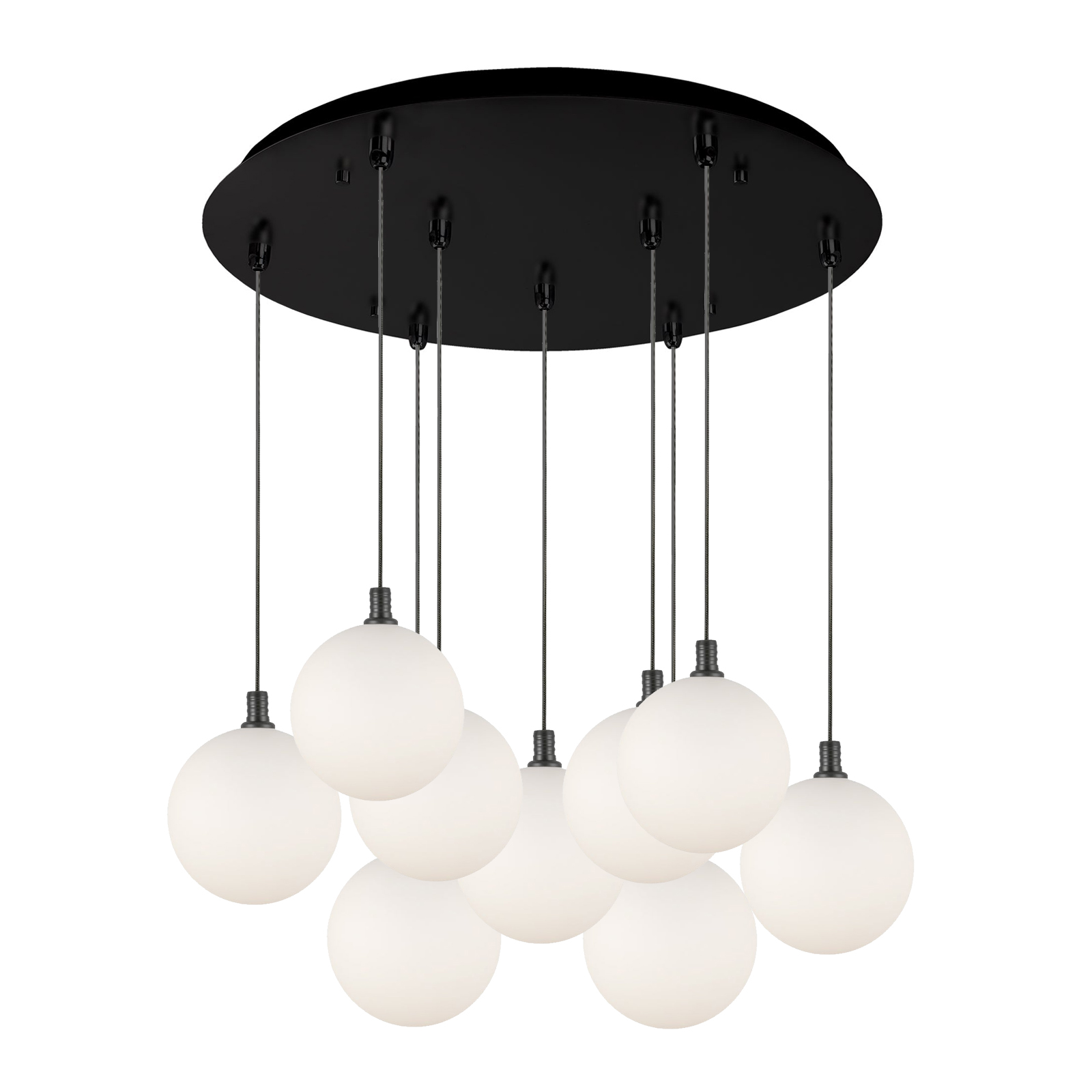 Bolla 20-in Black/Opal Glass 9-Light Multi Pendant