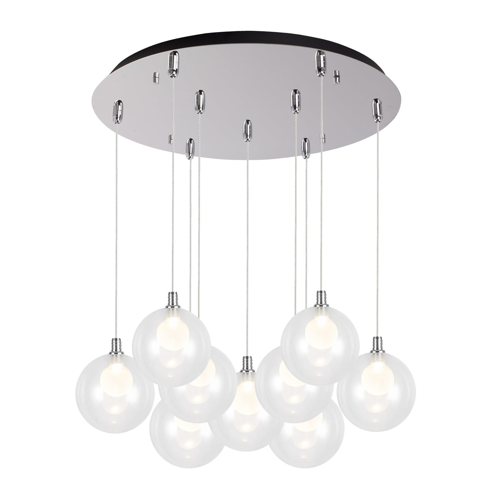 Bolla 20-in Chrome 9-Light Multi Pendant