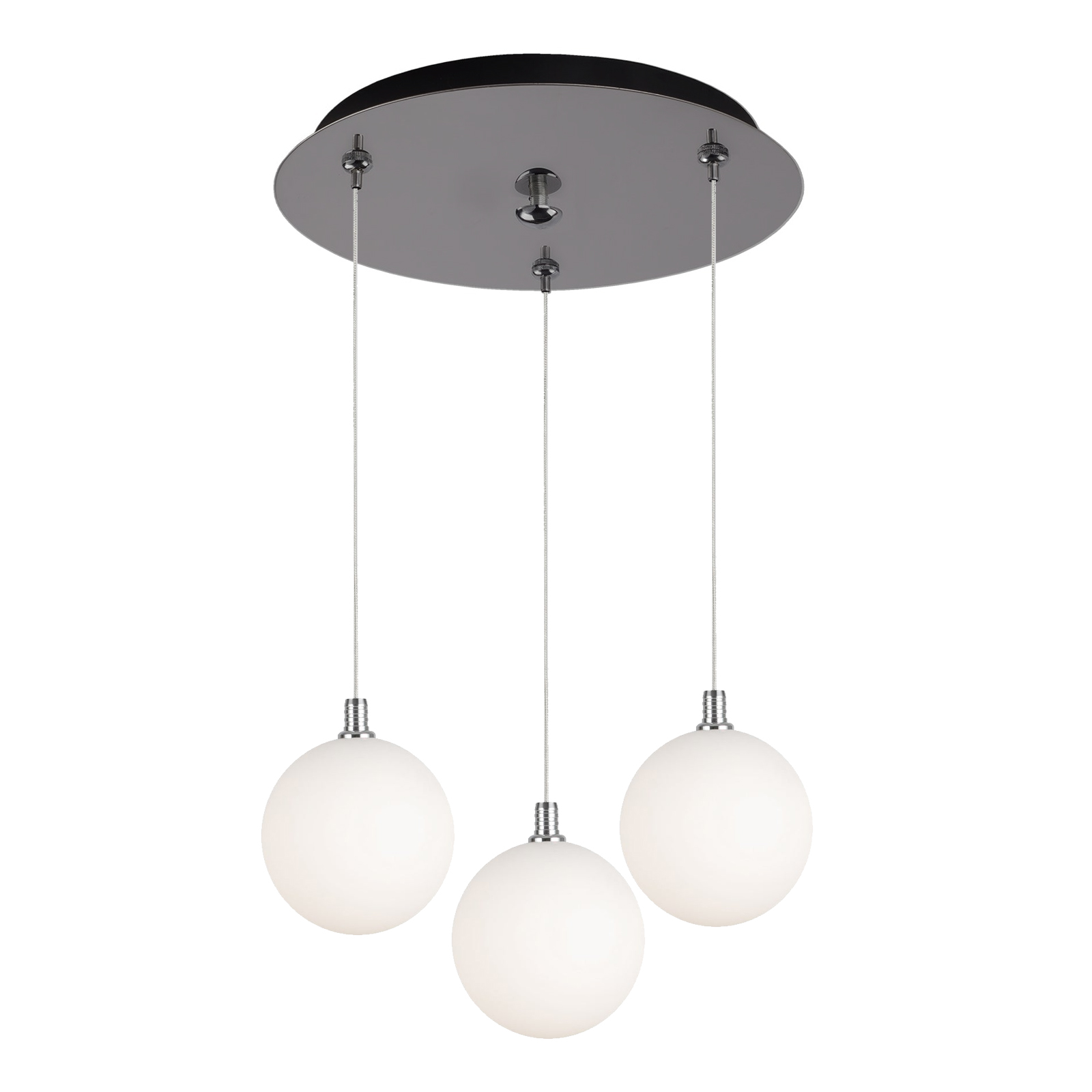 Bolla 12-in Chrome/Opal Glass 3-Light Multi Pendant