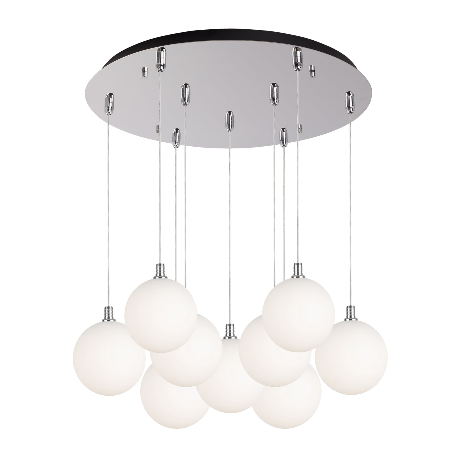 Bolla 20-in Chrome/Opal Glass 9-Light Multi Pendant