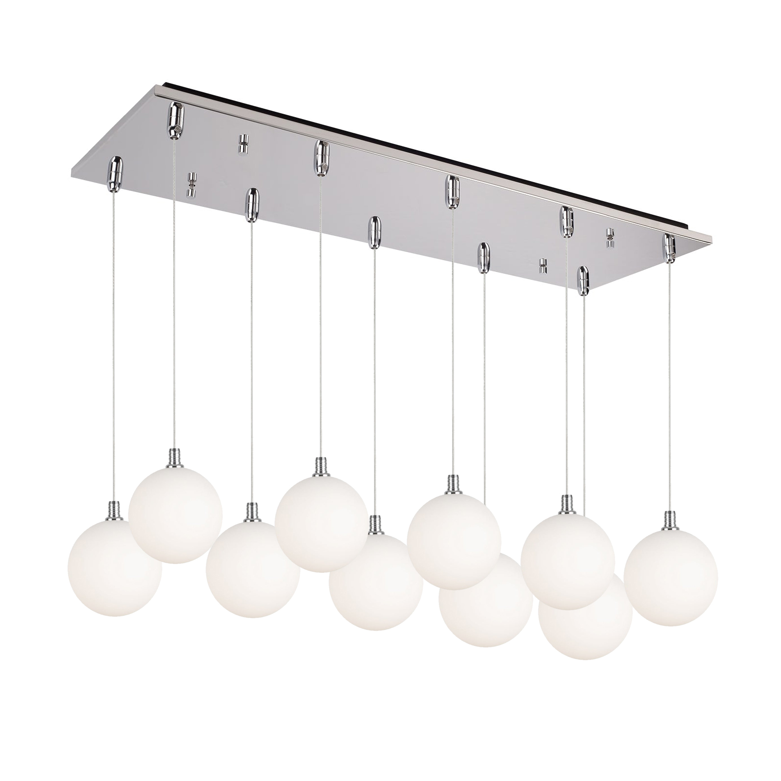 Bolla 29-in Chrome/Opal Glass 10-Light Multi Pendant