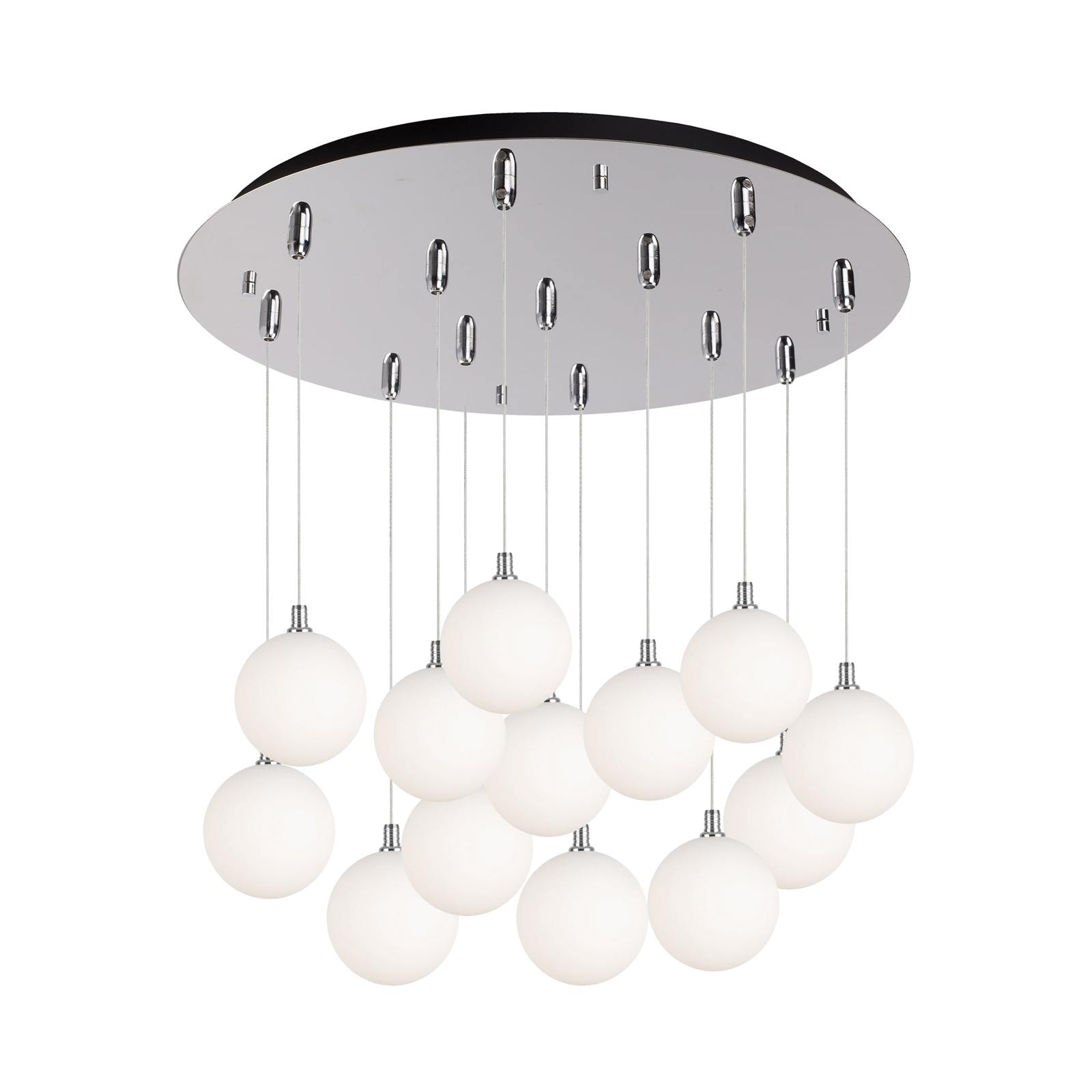 Bolla 25-in Chrome/Opal Glass 13-Light Multi Pendant