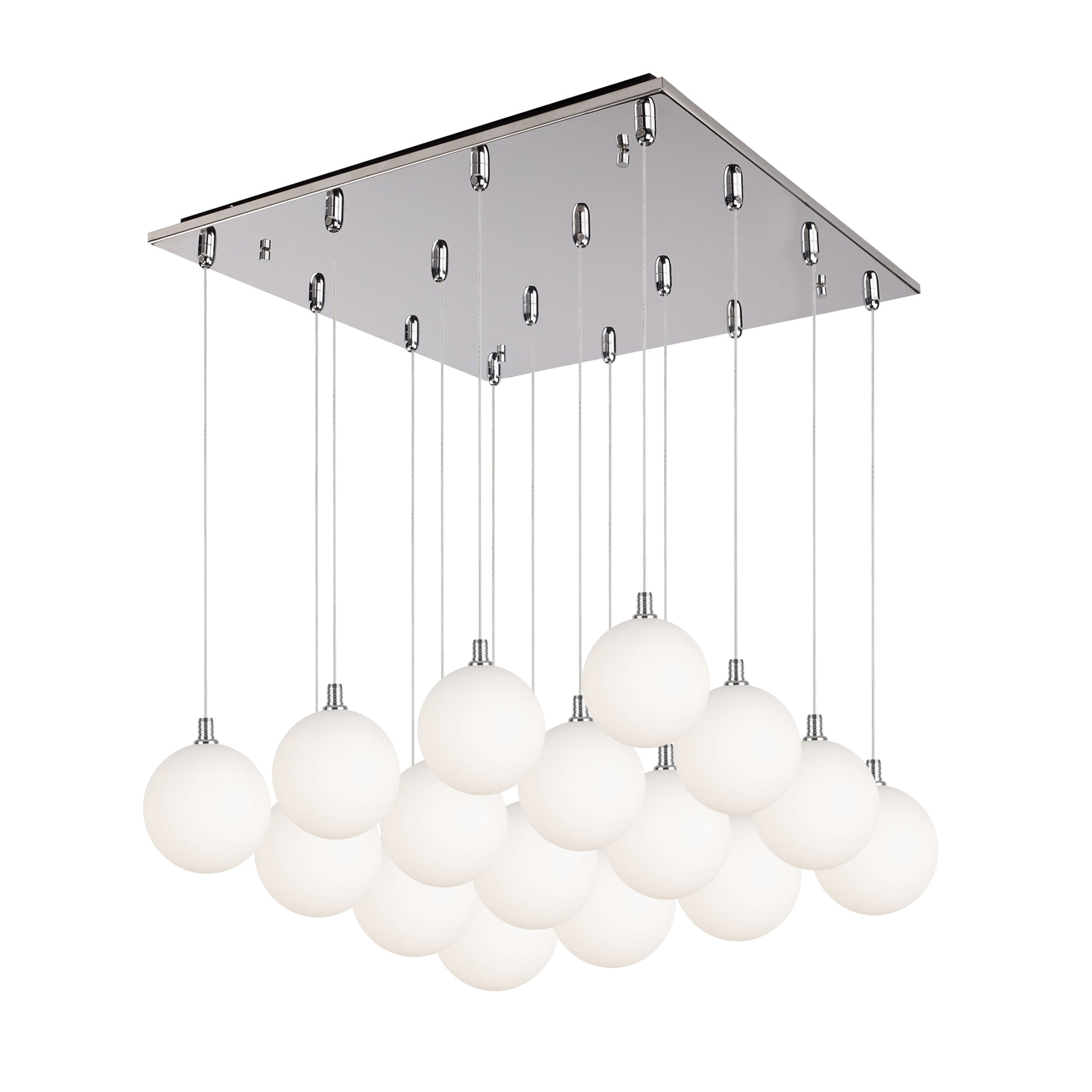 Bolla 21-in Chrome/Opal Glass 16-Light Multi Pendant