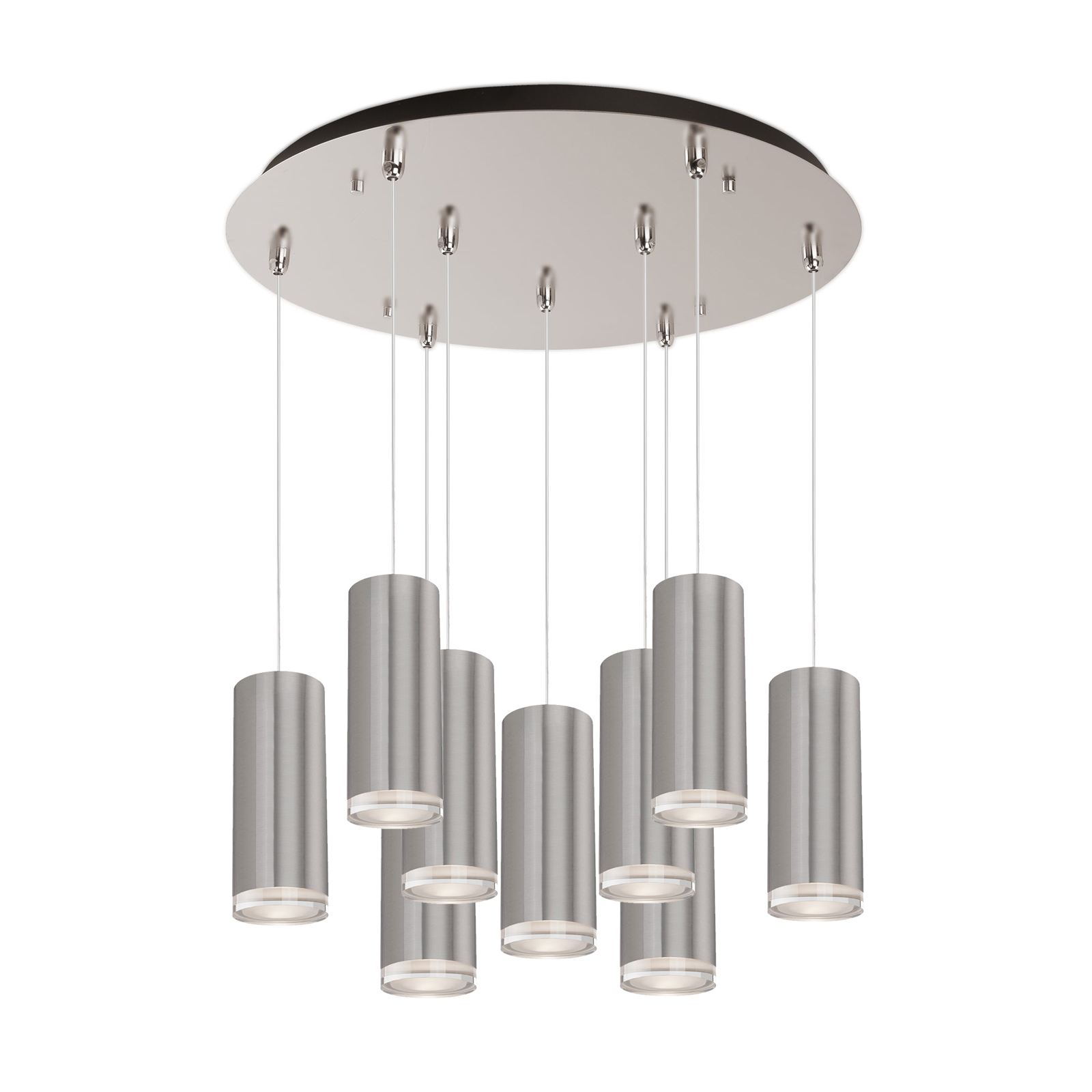 Cameo 18-in Brushed Nickel 9-Light Multi Pendant