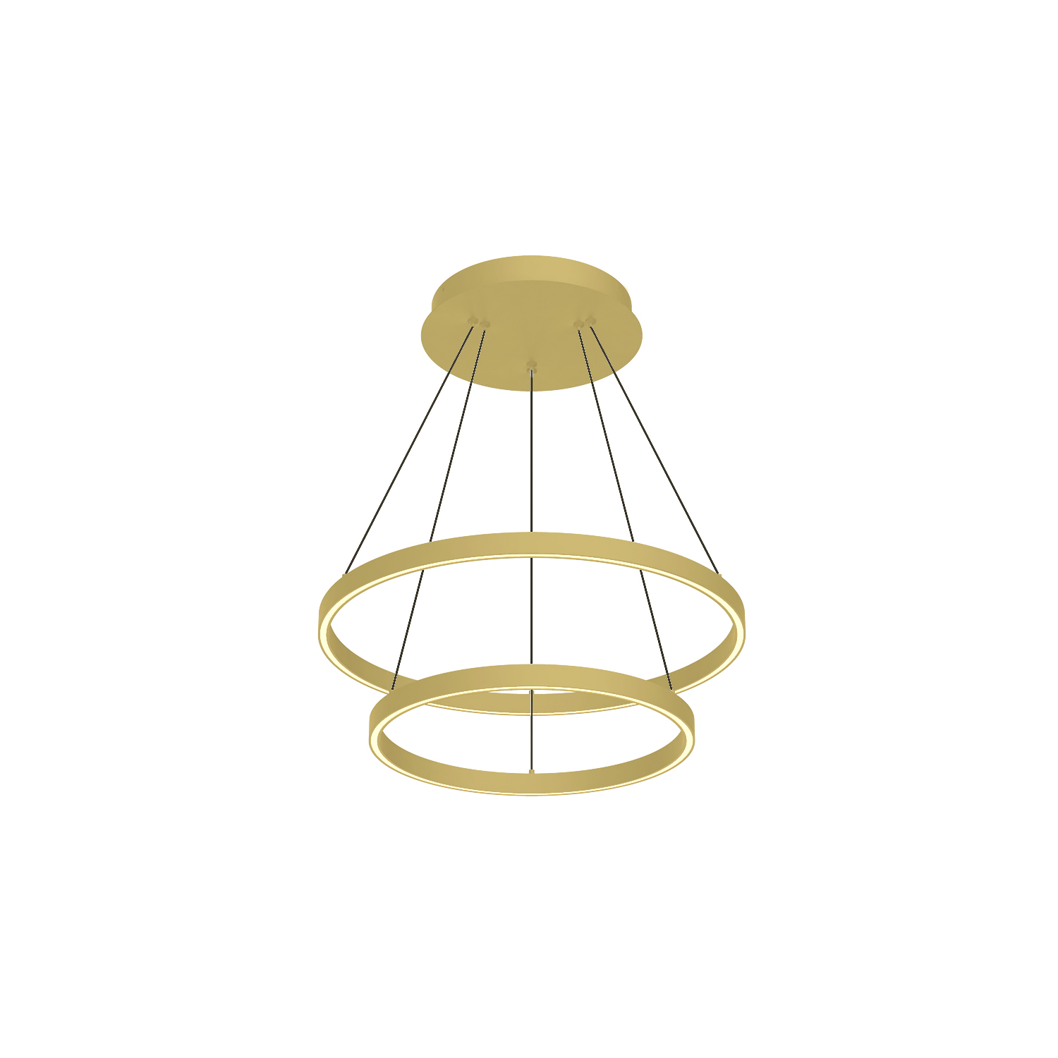 Cerchio 24-in Brushed Gold LED Chandeliers