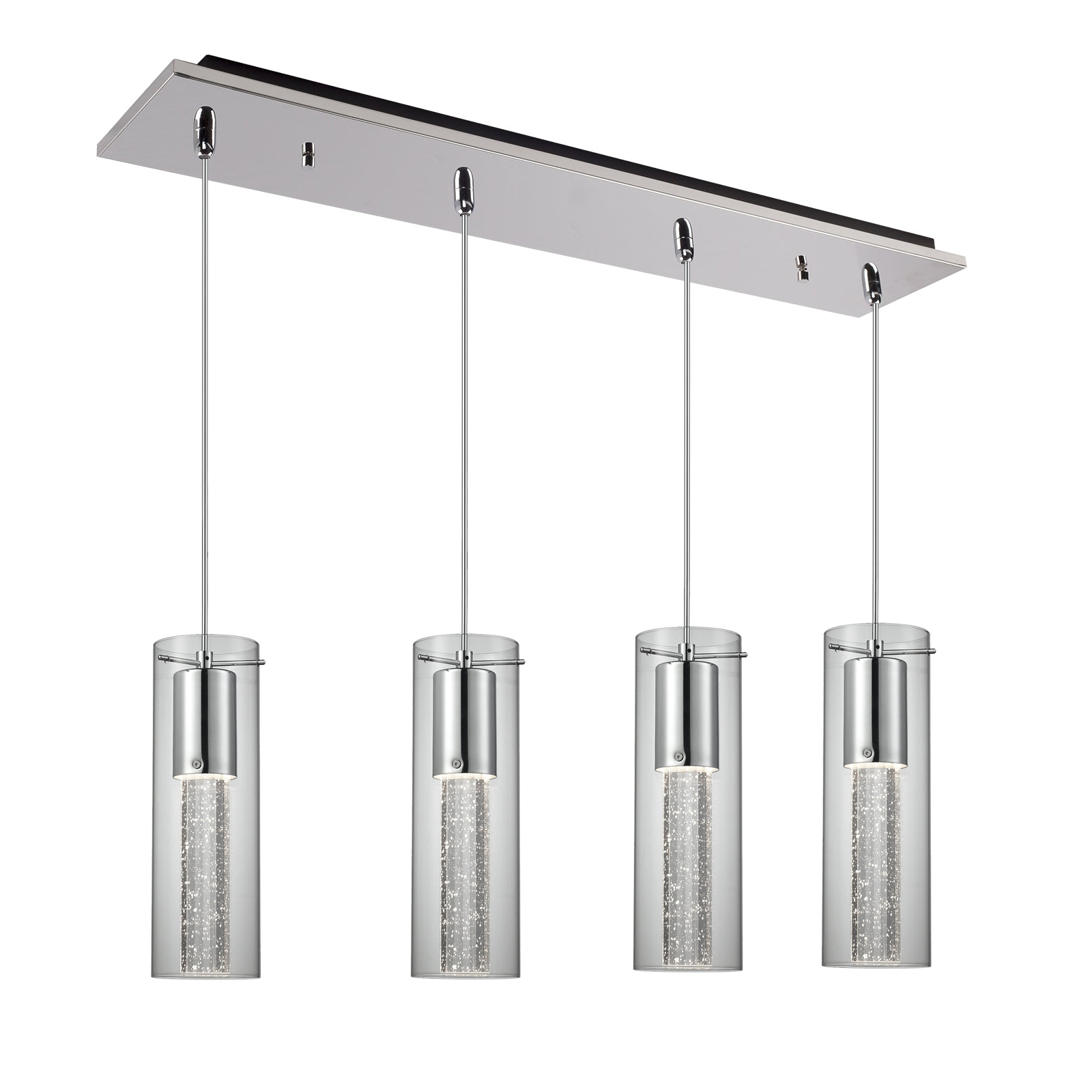 Champagne 25-in Chrome 4-Light Multi Pendant