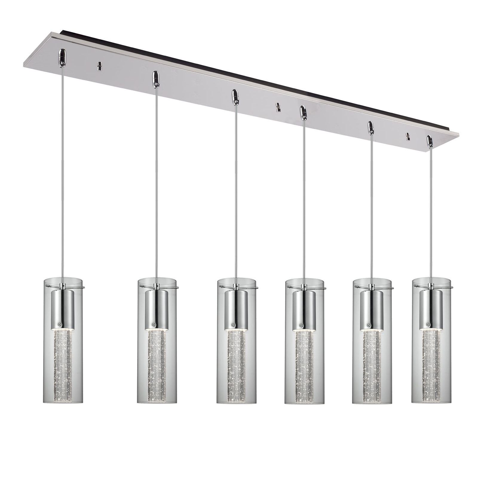 Champagne 42-in Chrome 6-Light Multi Pendant