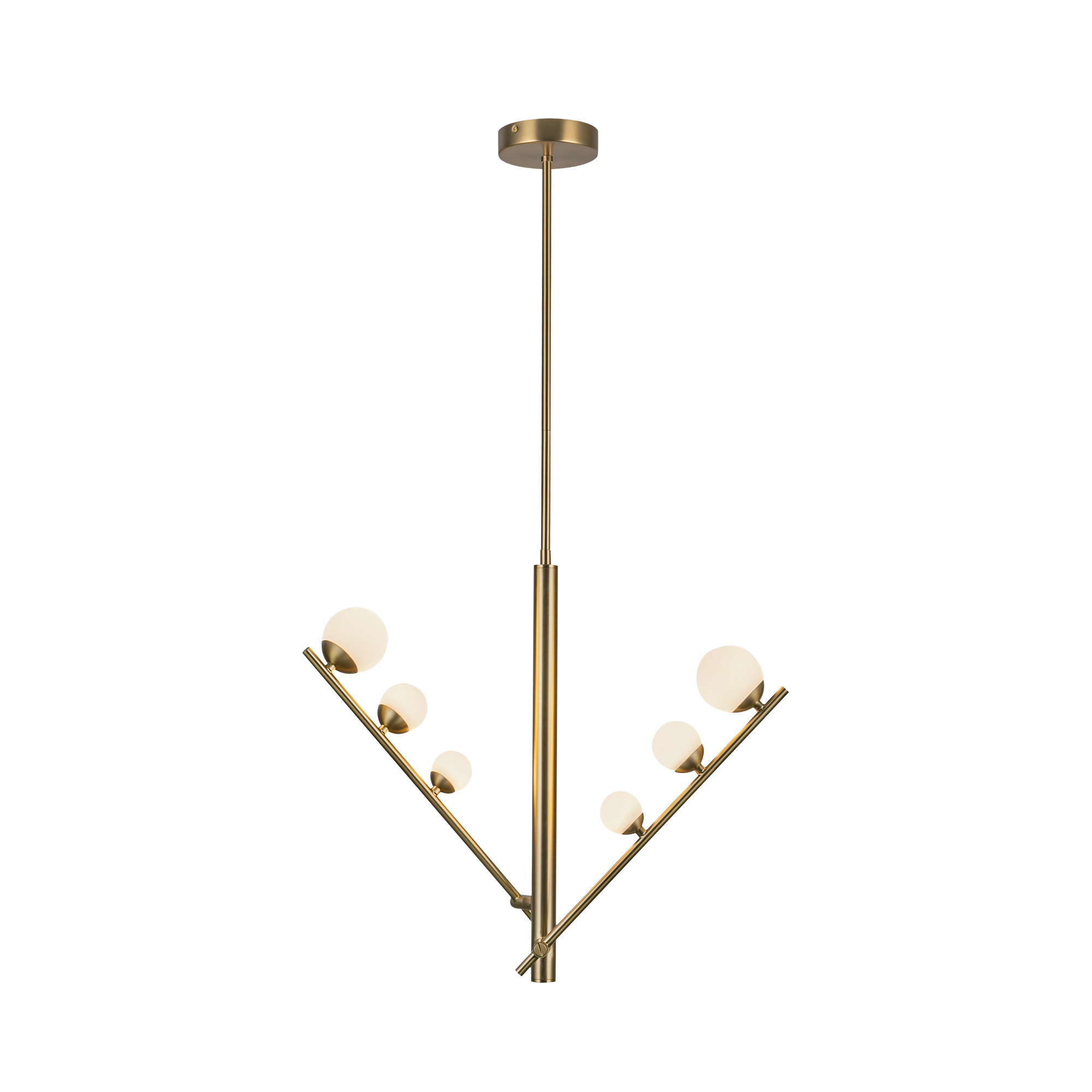 Cypress 23-in Brushed Gold/Opal Glass LED Pendant