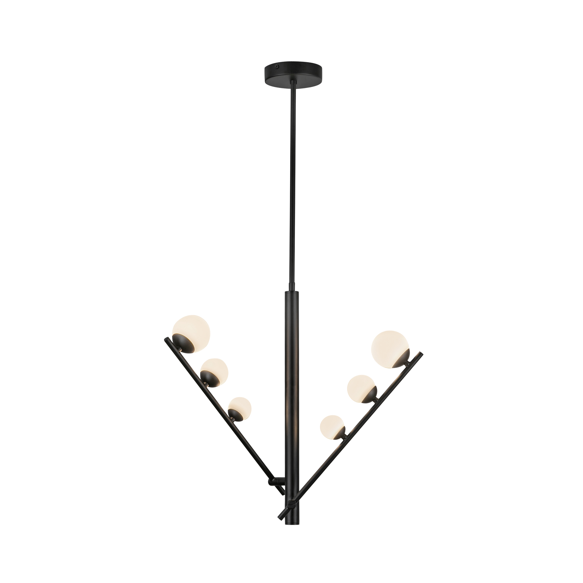 Cypress 23-in Black/Opal Glass LED Pendant