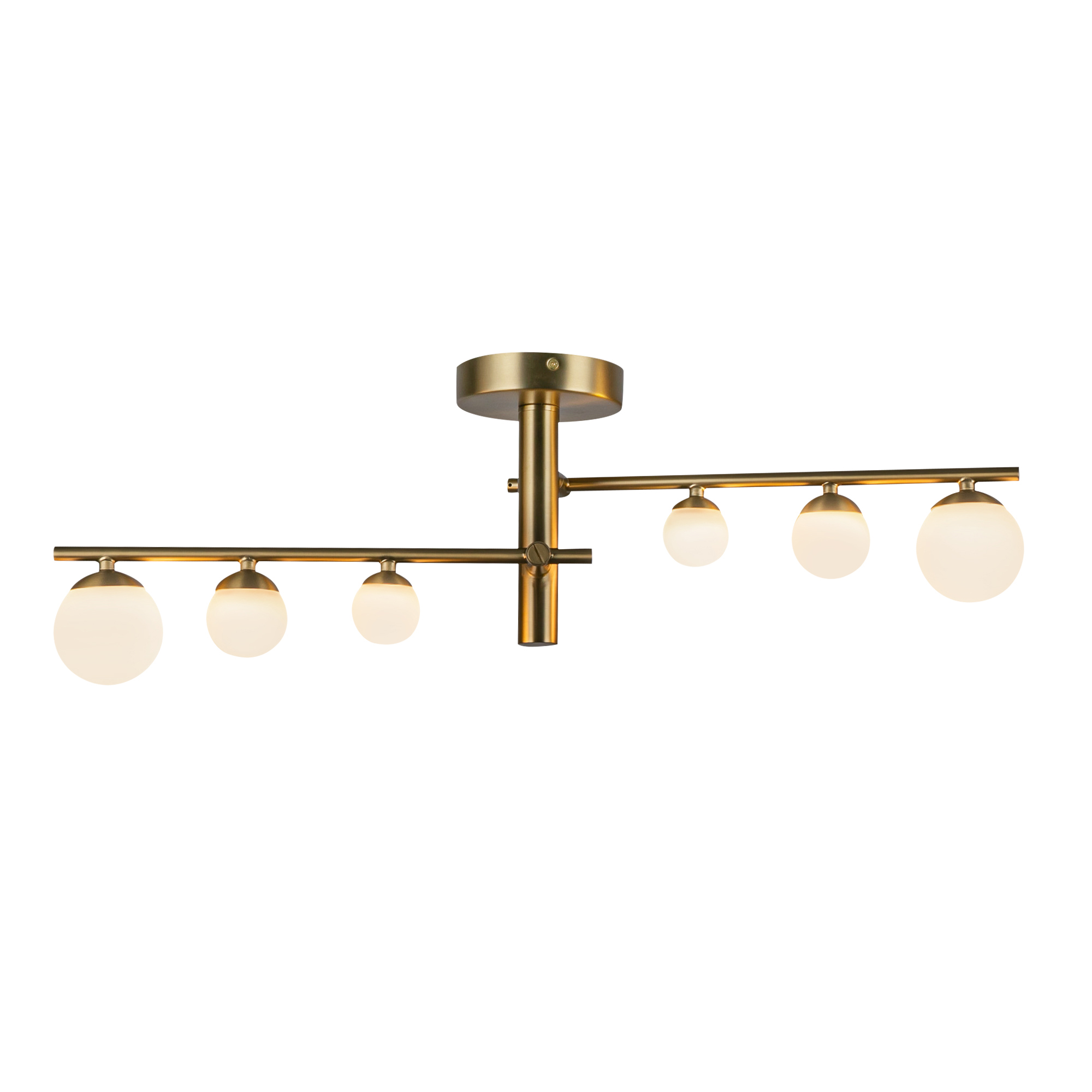 Cypress 24-in Brushed Gold/Opal Glass LED Semi-Flush