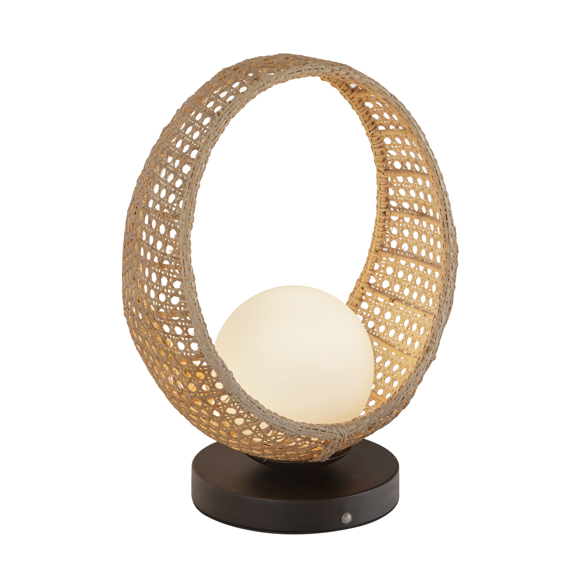 Lanai 16-in Black/Opal Glass LED Table Lamp