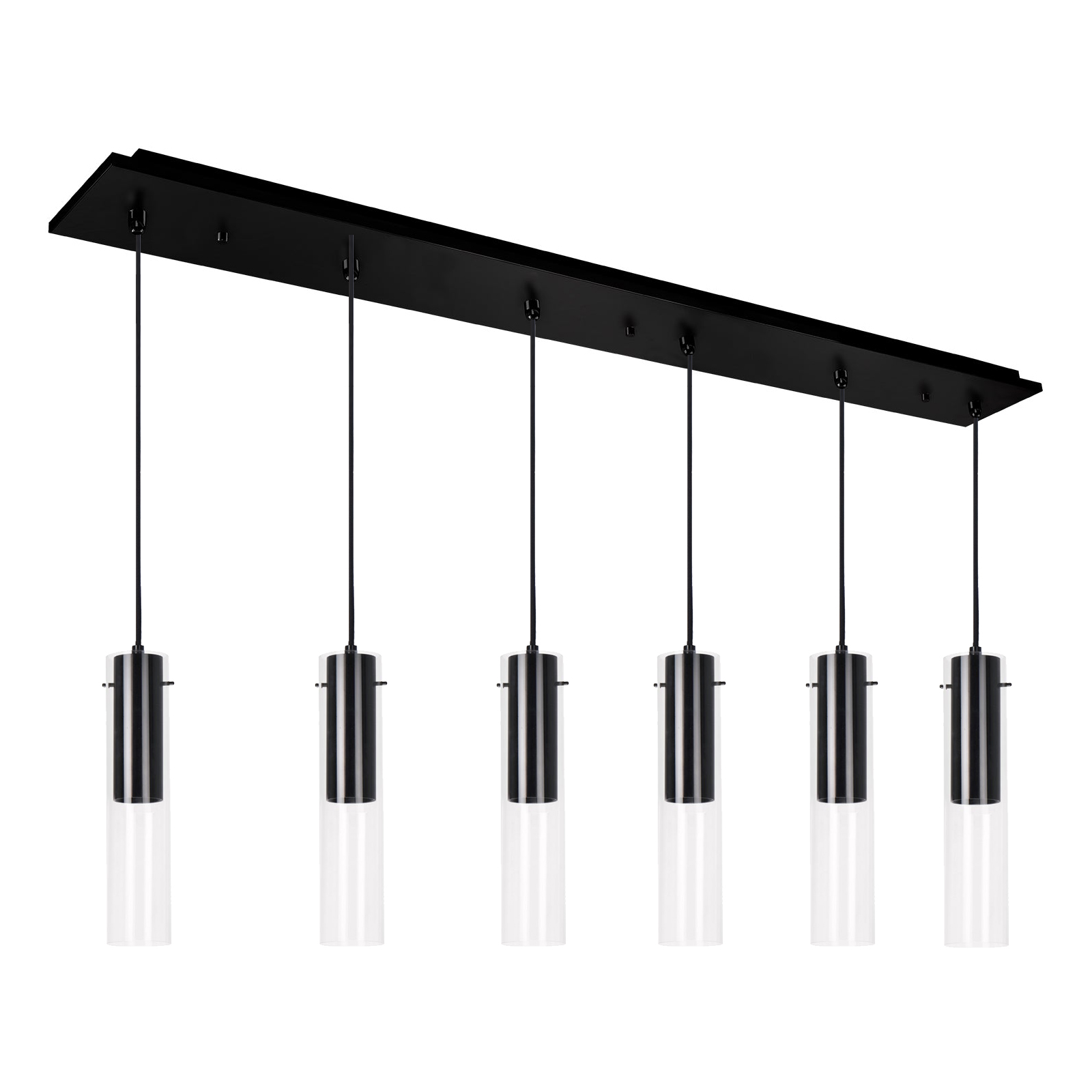 Lena 41-in Black 6-Light Multi Pendant