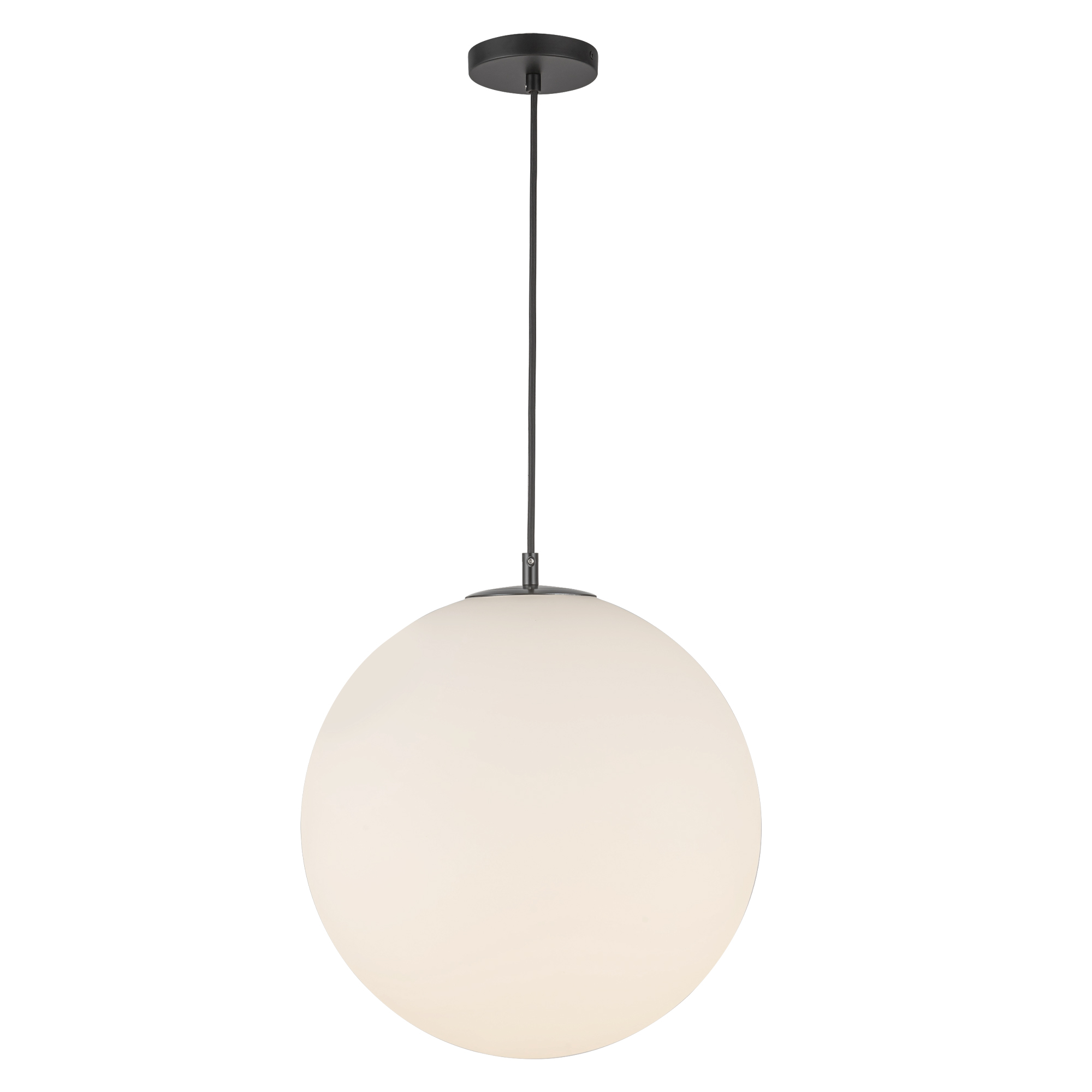 Marco 16-in (196-in Wire) Black/Opal Glass Socket Pendant
