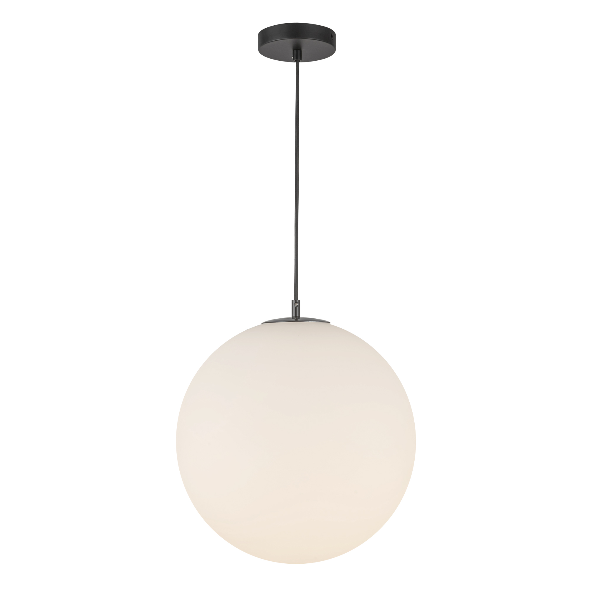 Marco 16-in (196-in Wire) Black/Opal Glass LED Pendant