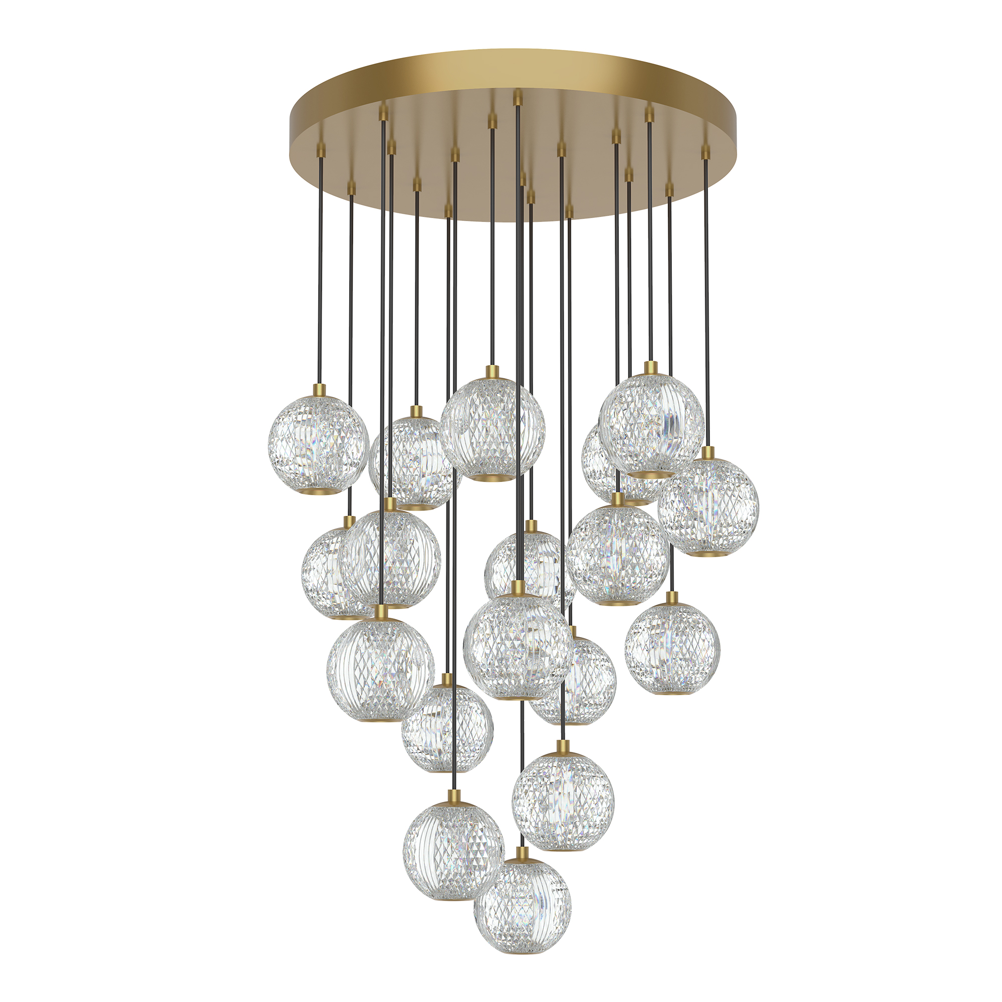 Marni 21-in Natural Brass LED Multi Pendant