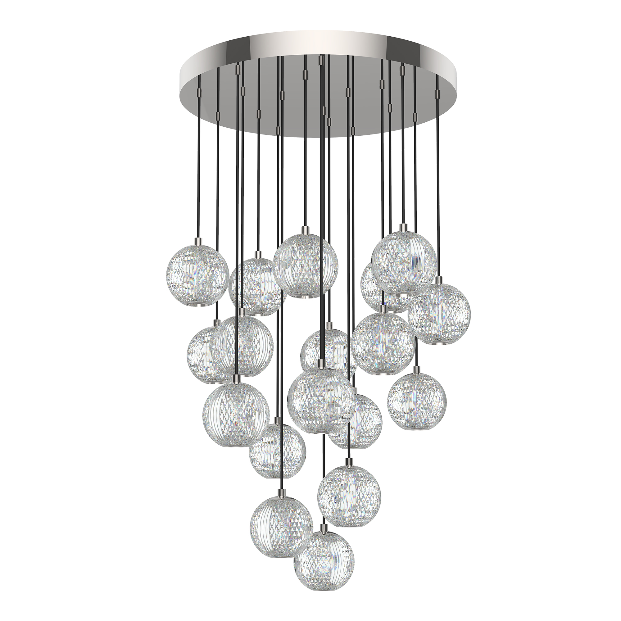 Marni 21-in Polished Nickel LED Multi Pendant