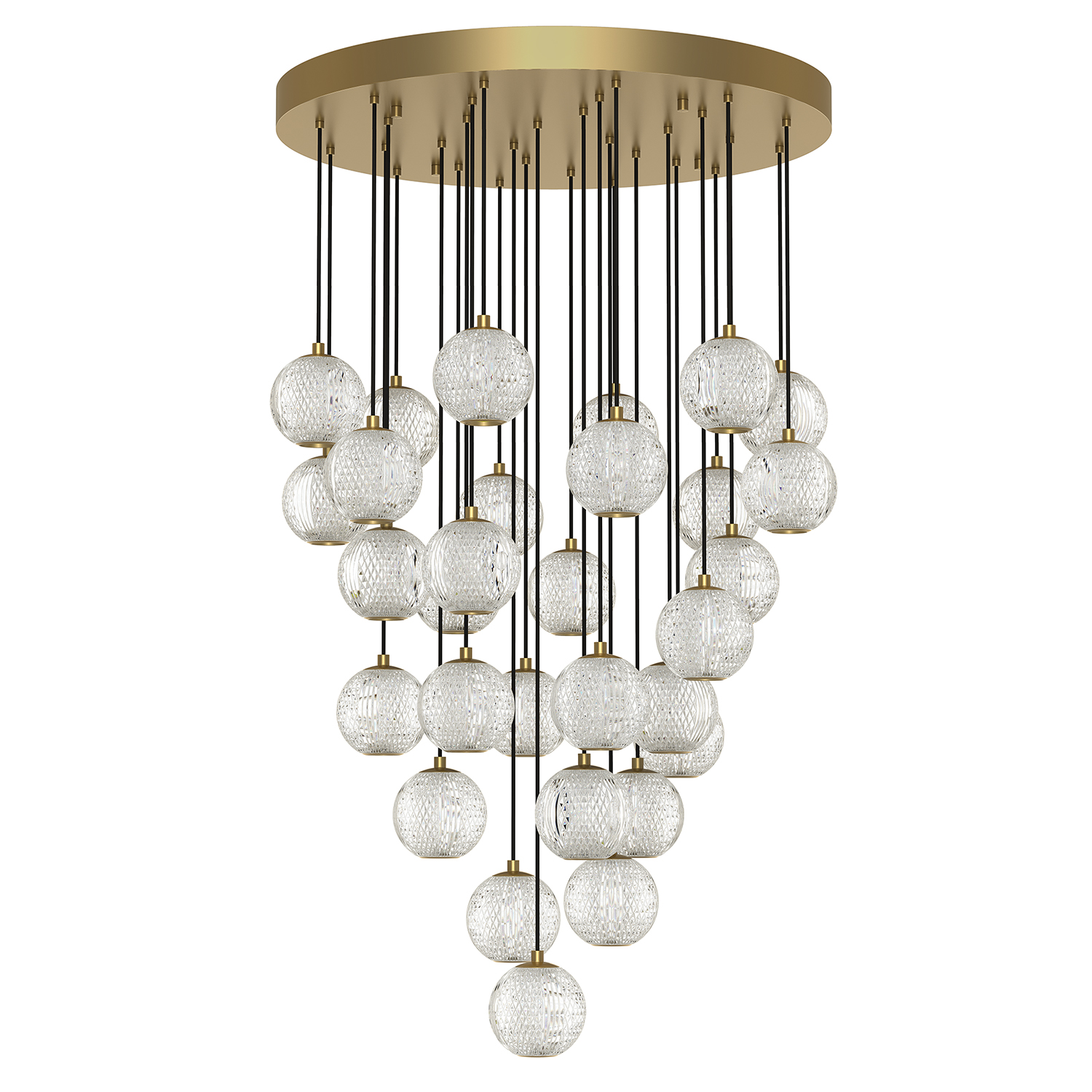 Marni 26-in Natural Brass LED Multi Pendant