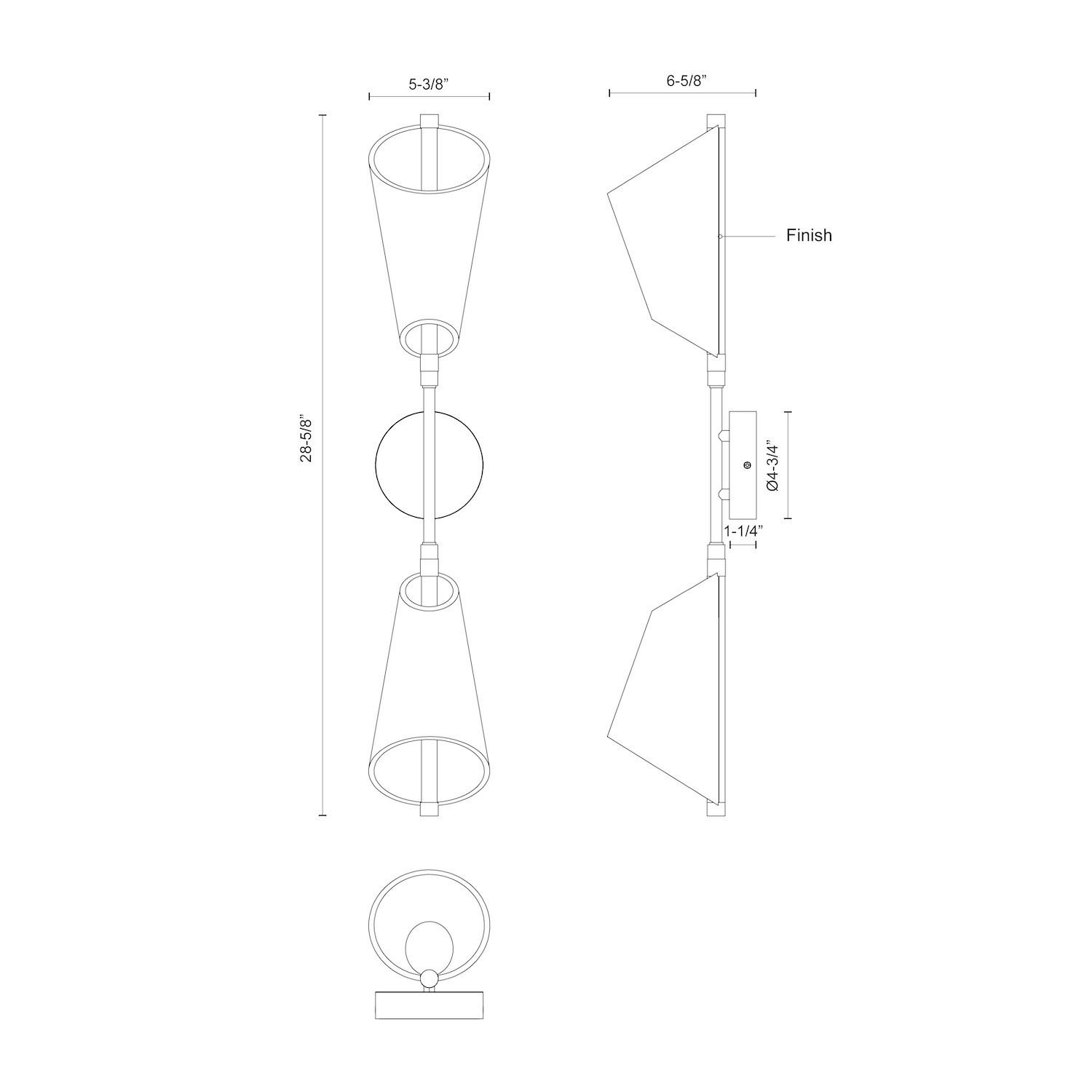 Mulberry 29-in Black/Light Guide LED Wall Sconce