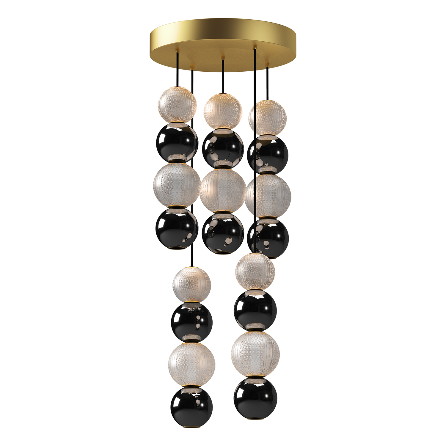 Onyx 15-in Natural Brass LED Multi Pendant
