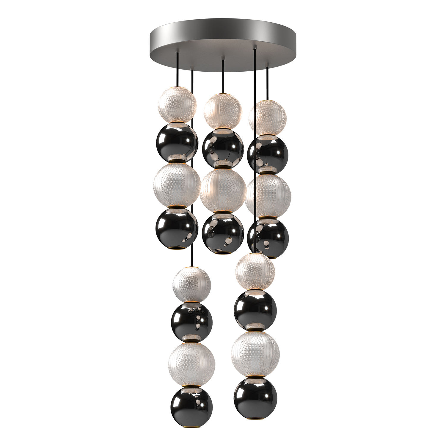 Onyx 15-in Polished Nickel LED Multi Pendant