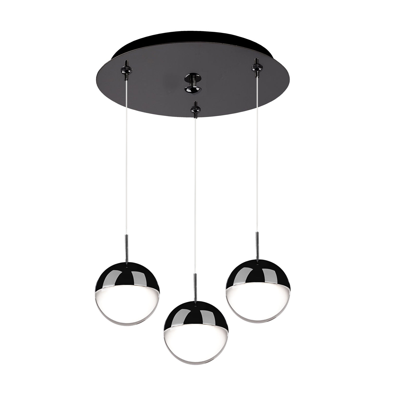 Pluto 11-in Black Chrome 3-Light Multi Pendant