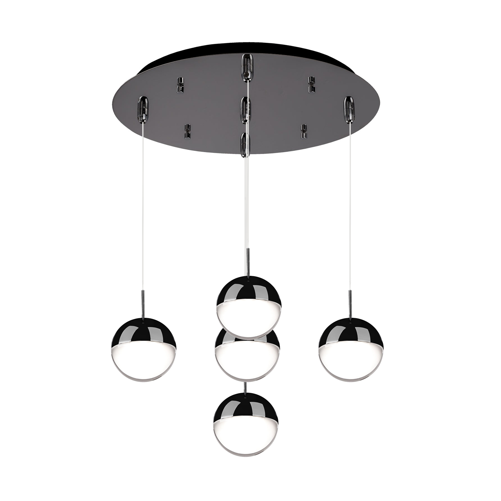 Pluto 14-in Black Chrome 5-Light Multi Pendant