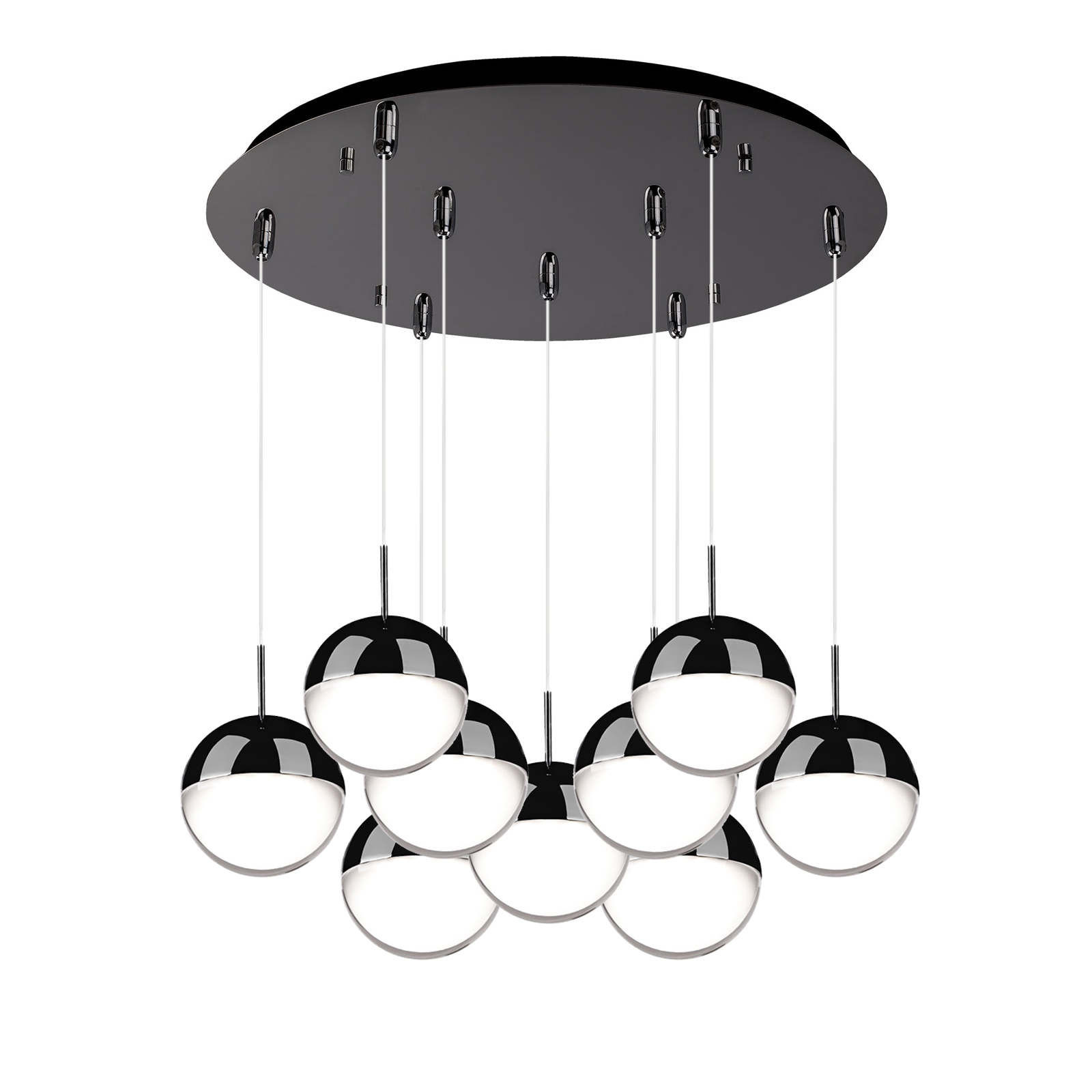 Pluto 18-in Black Chrome 9-Light Multi Pendant