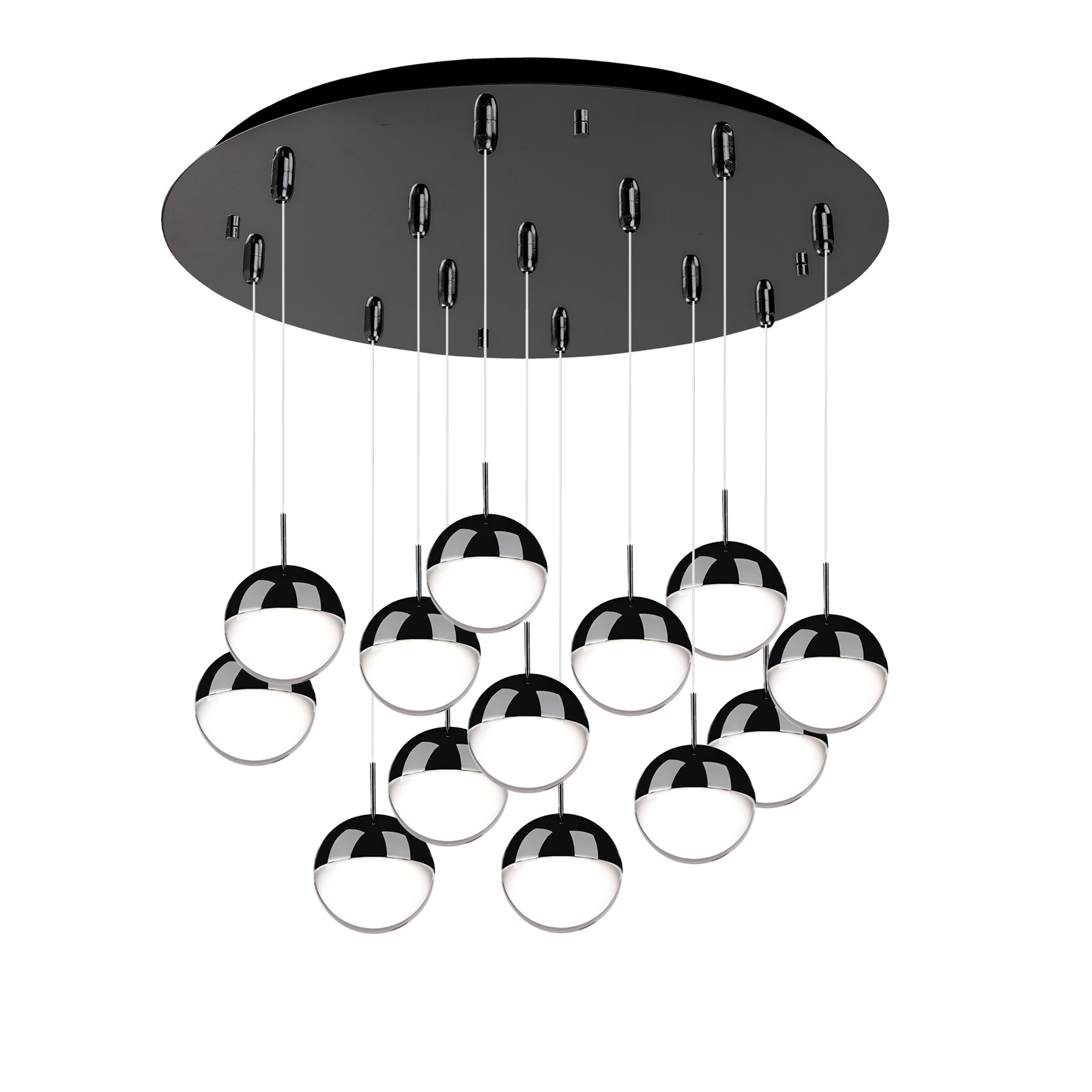 Pluto 24-in Black Chrome 13-Light Multi Pendant
