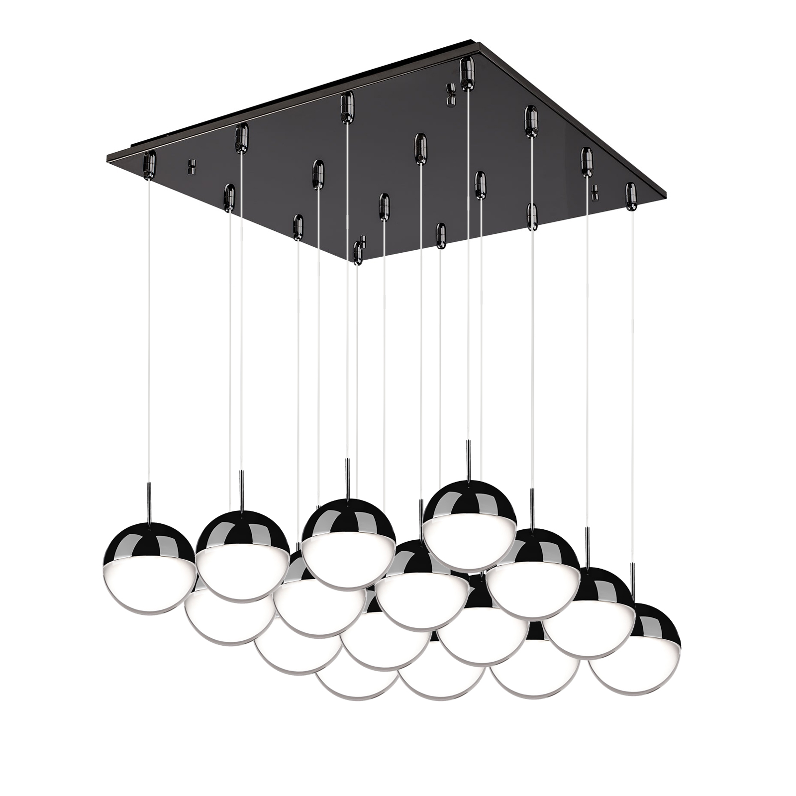 Pluto 20-in Black Chrome 16-Light Multi Pendant