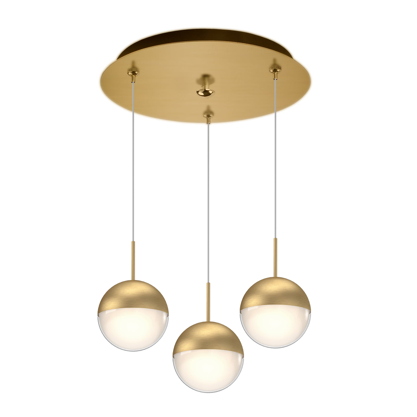 Pluto 12-in Brushed Gold 3-Light Multi Pendant