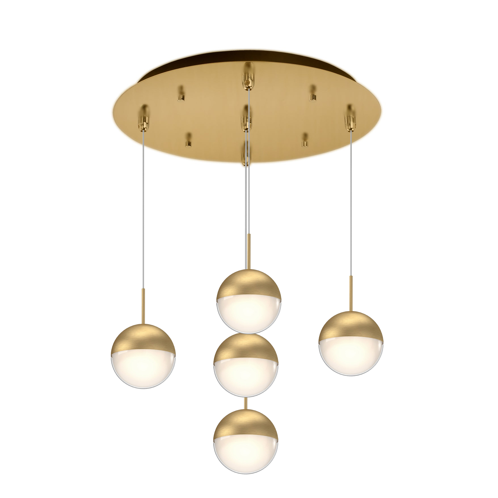 Pluto 14-in Brushed Gold 5-Light Multi Pendant