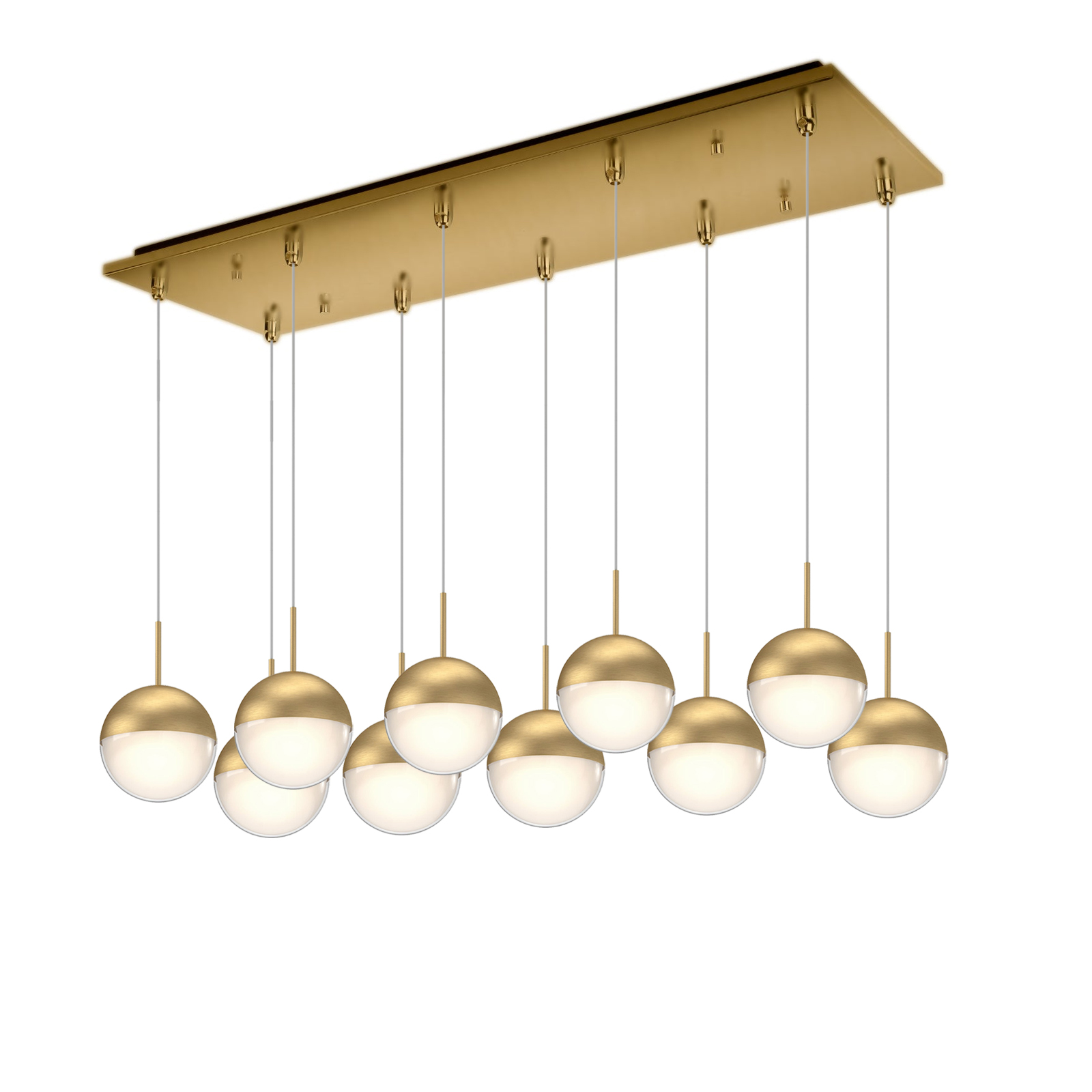 Pluto 27-in Brushed Gold 10-Light Multi Pendant