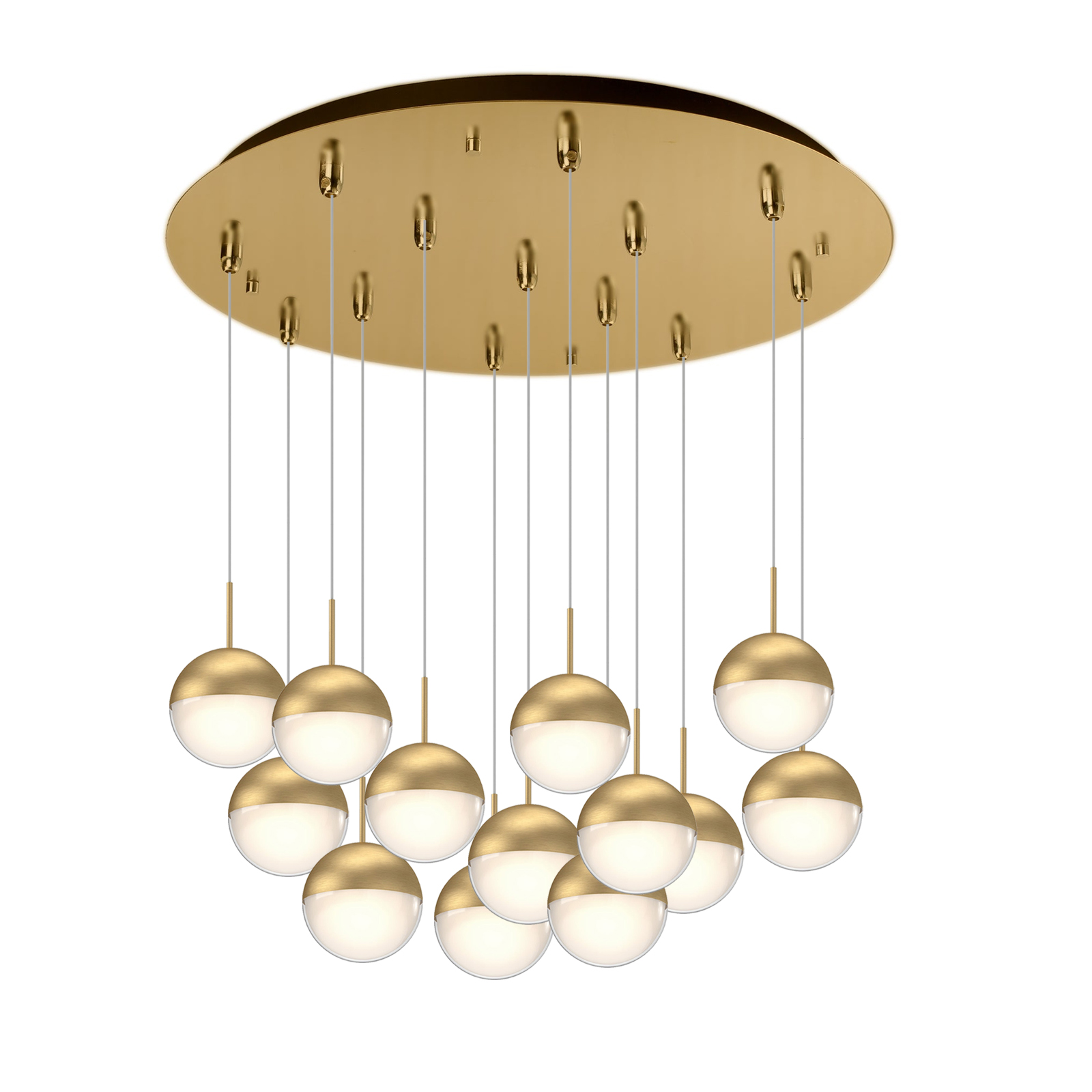 Pluto 24-in Brushed Gold 13-Light Multi Pendant