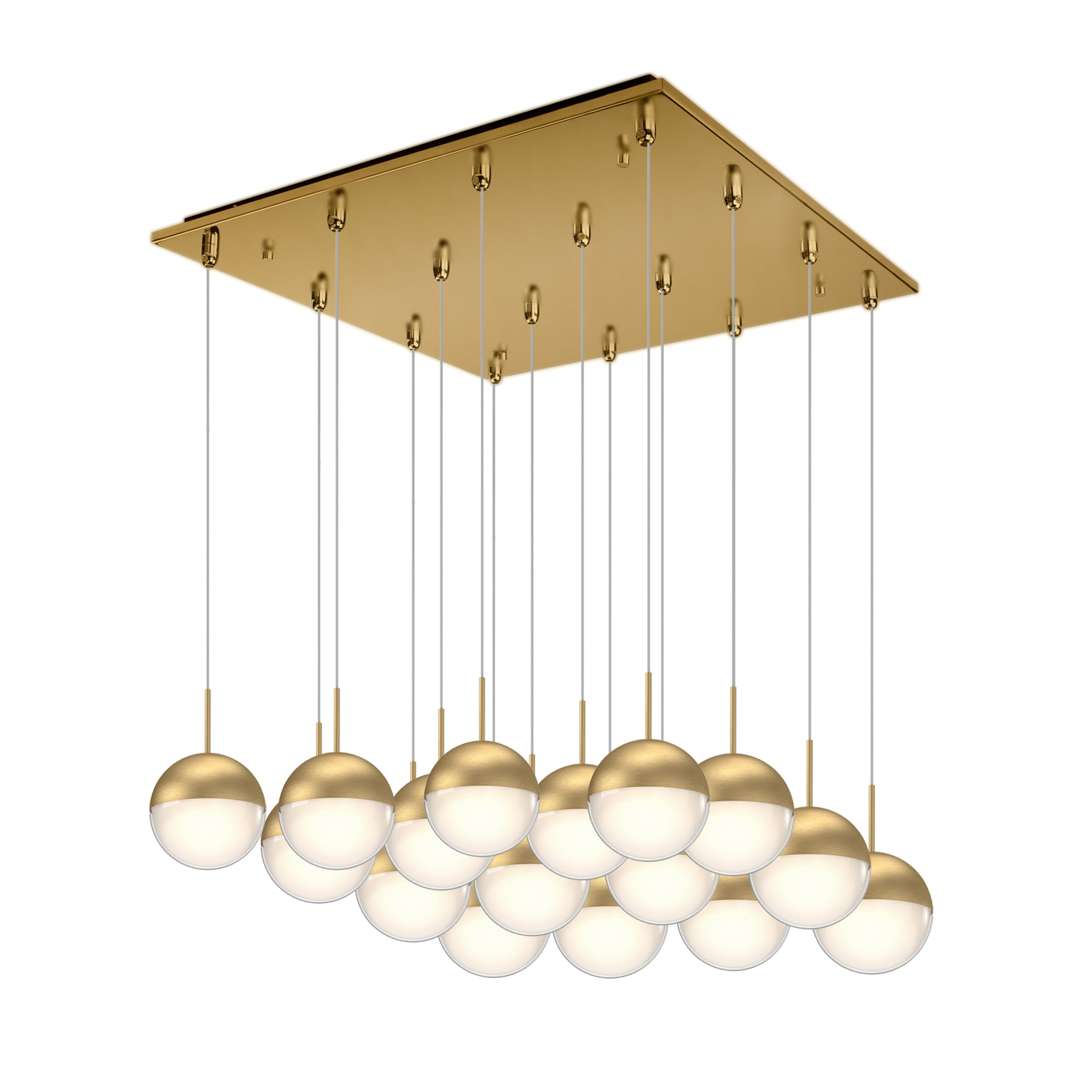 Pluto 20-in Brushed Gold 16-Light Multi Pendant