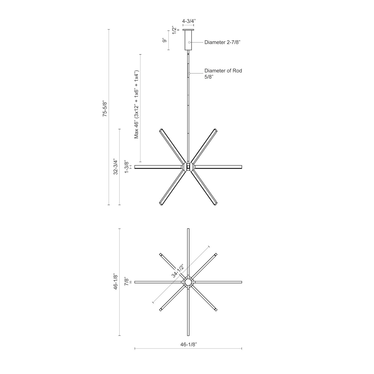Sirius 48-in White LED Chandeliers