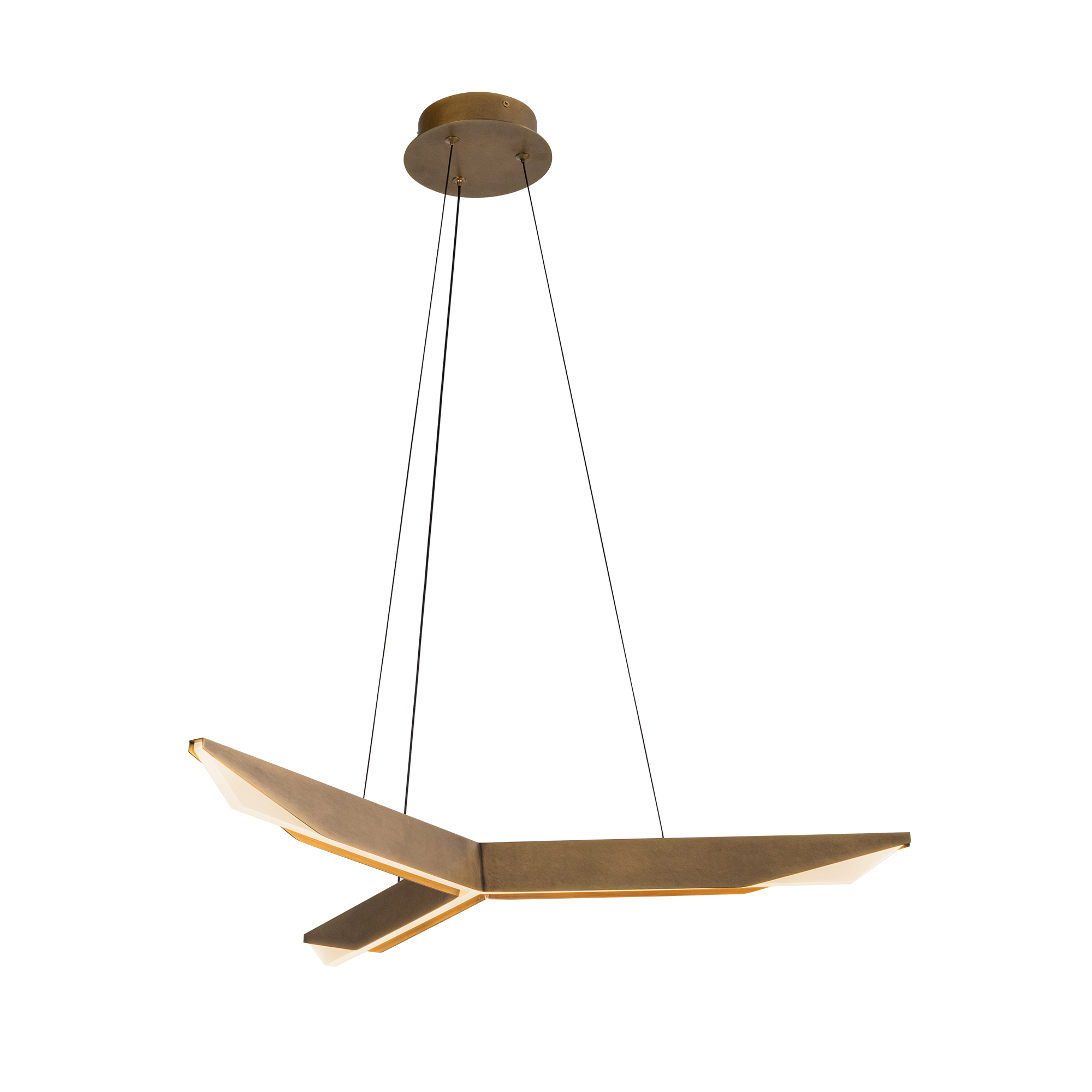 Tachi 31-in Vintage Brass LED Pendant