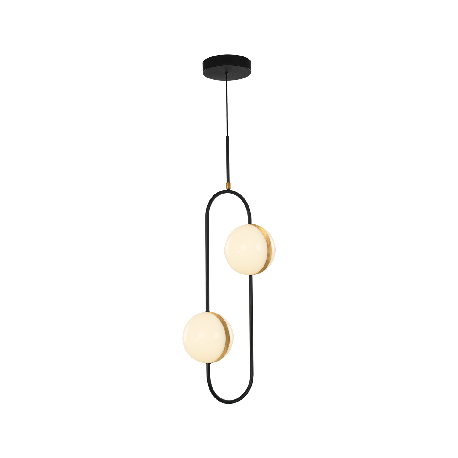 Tagliato 13-in Matte Black/Brushed Gold LED Pendant
